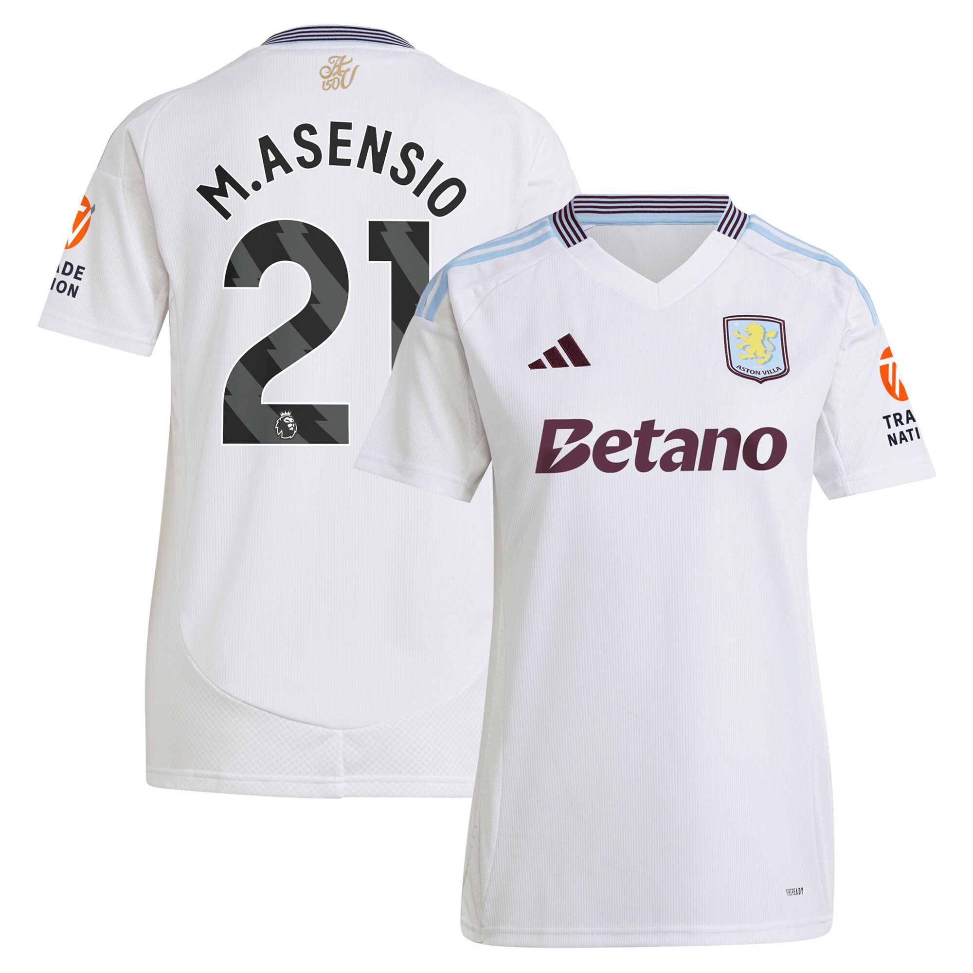 aston villa adidas away shirt 2024-25 – womens with m.asensio 21 printing Collection - Aston Villa Fan Shop Official Gear
