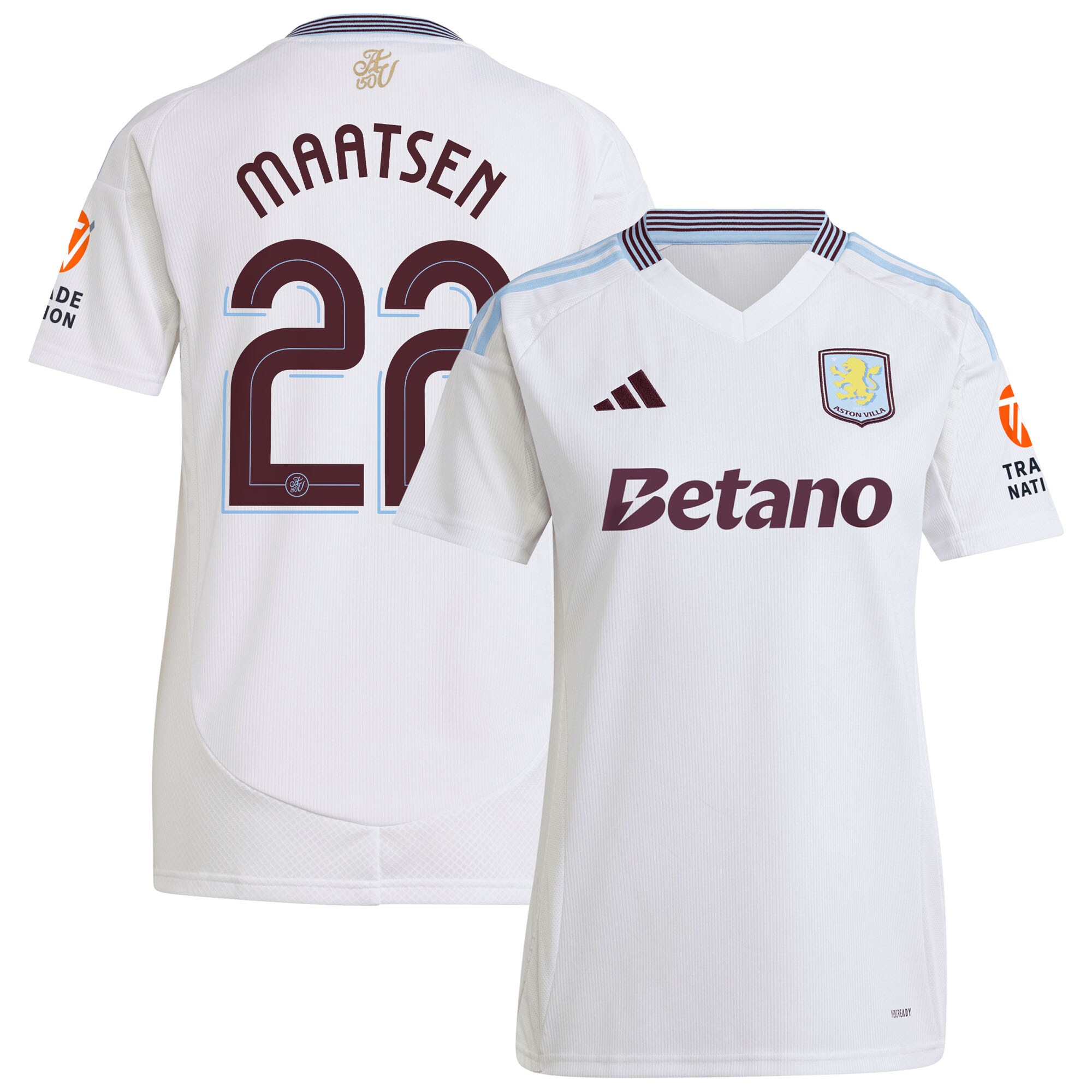 aston villa adidas away shirt 2024-25 – womens with maatsen 22 cup printing Collection - Aston Villa Fan Shop Official Gear