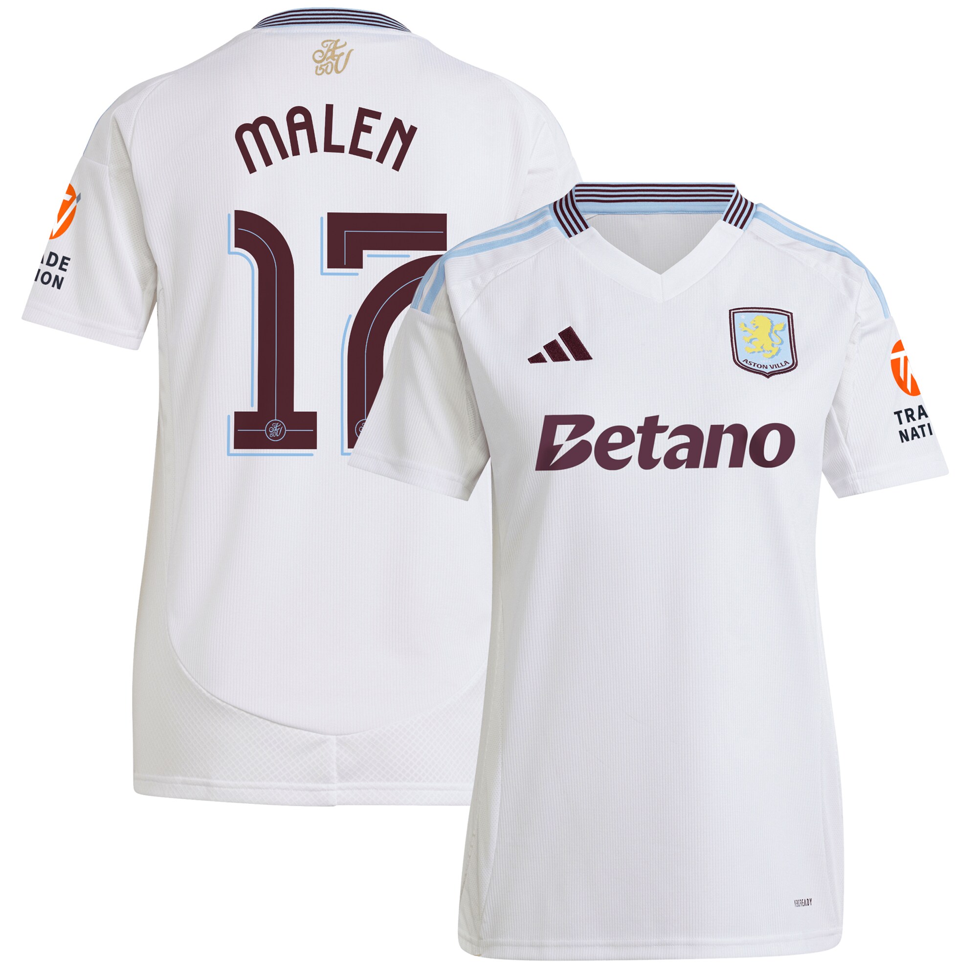 aston villa adidas away shirt 2024-25 – womens with malen 17 cup printing Collection - Aston Villa Fan Shop Official Gear