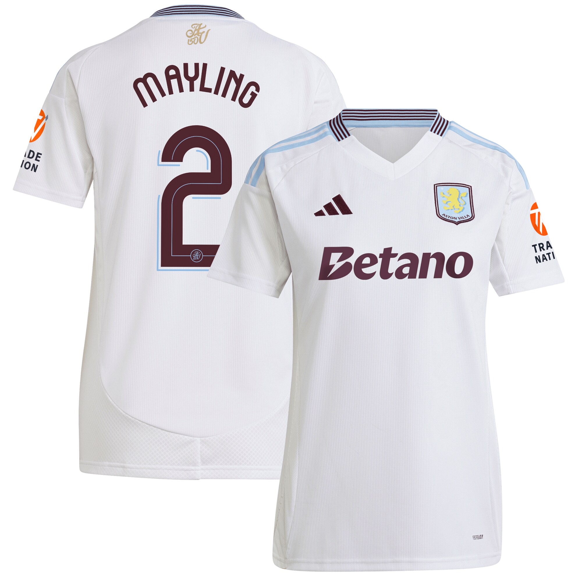 aston villa adidas away shirt 2024-25 – womens with mayling 2 cup printing Collection - Aston Villa Fan Shop Official Gear