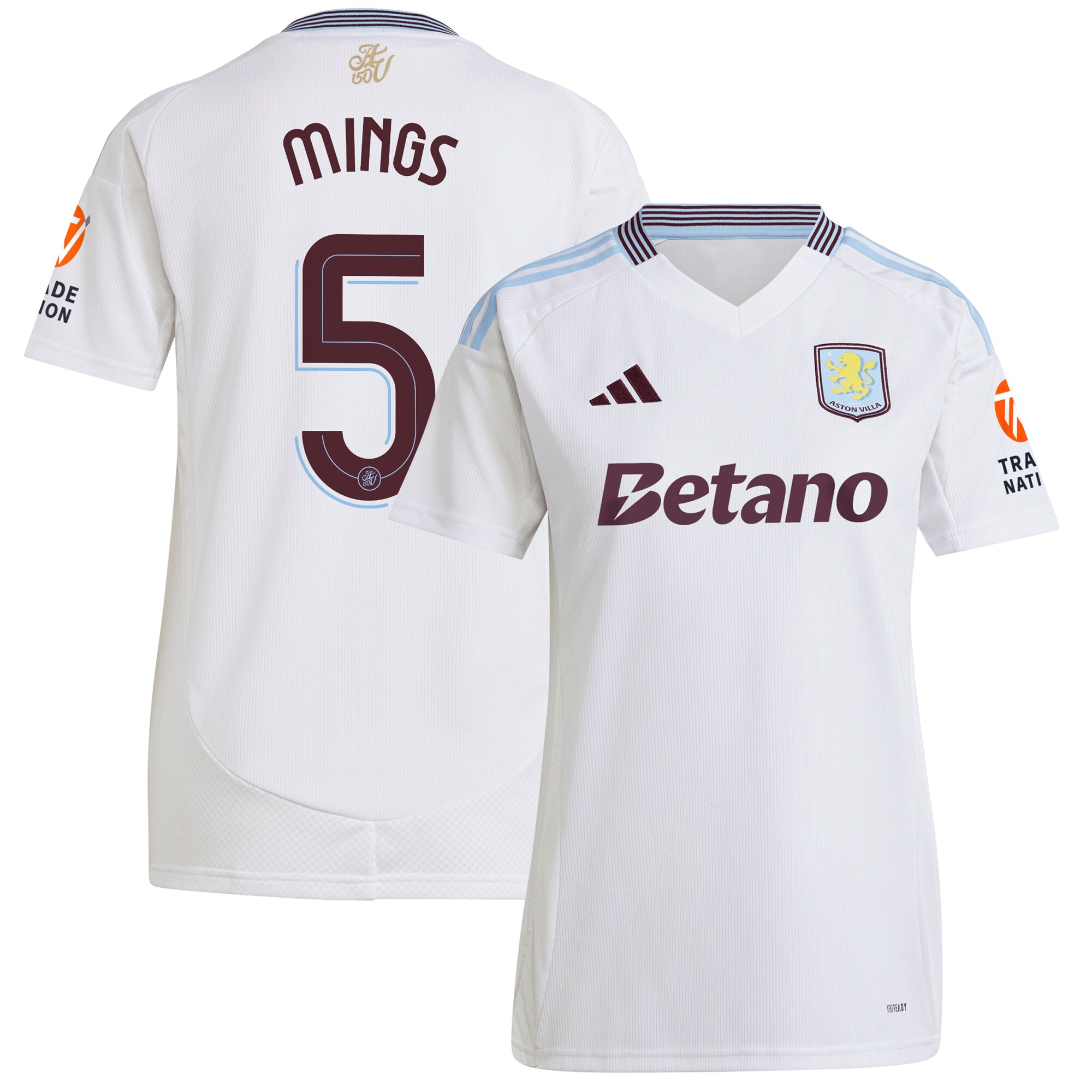 aston villa adidas away shirt 2024-25 – womens with mings 5 cup printing Collection - Aston Villa Fan Shop Official Gear