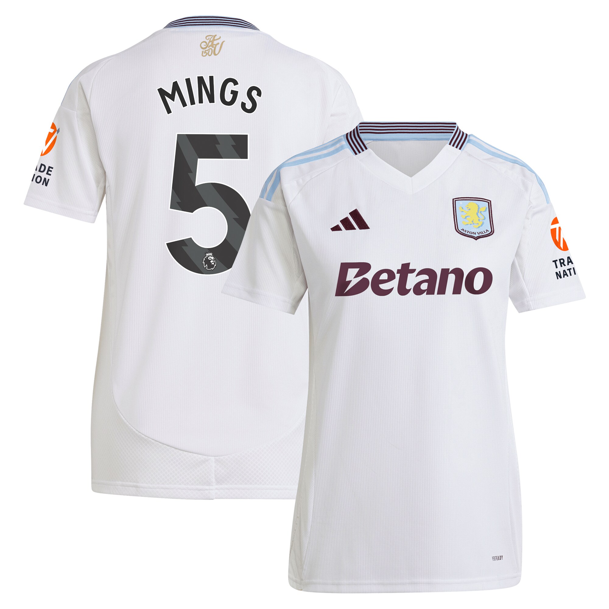 aston villa adidas away shirt 2024-25 – womens with mings 5 printing Collection - Aston Villa Fan Shop Official Gear