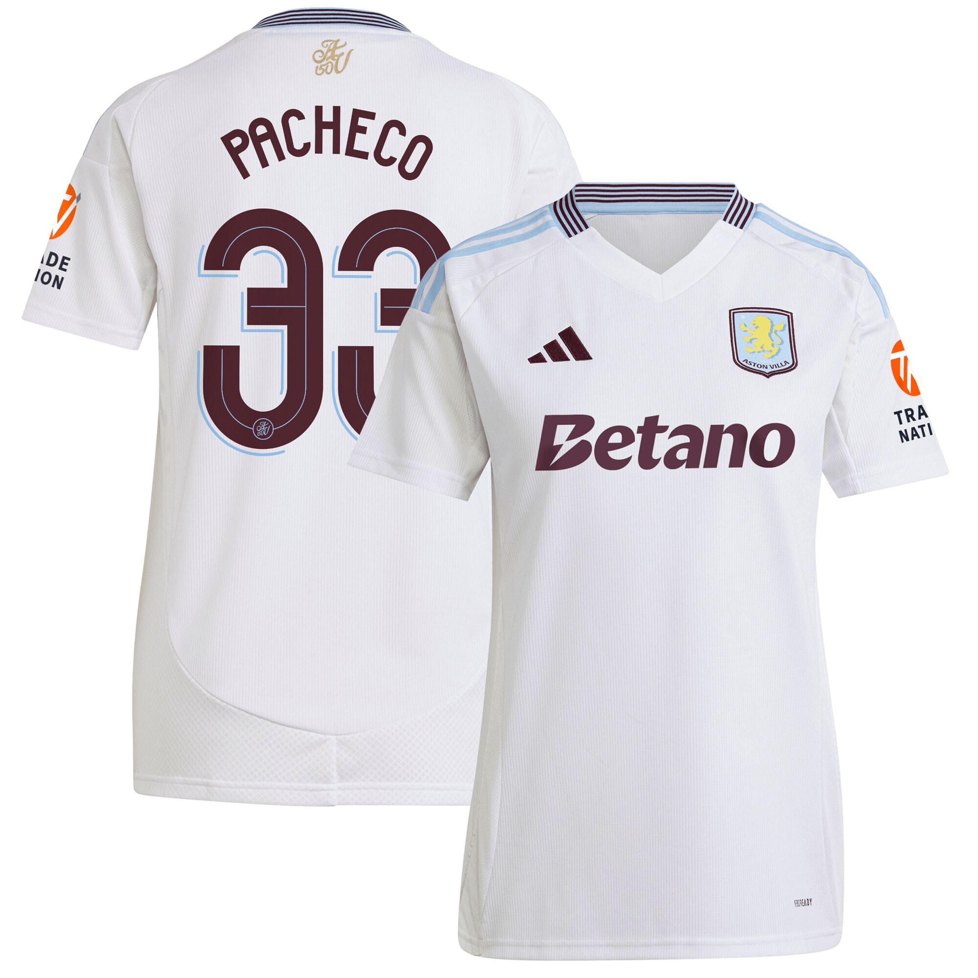 aston villa adidas away shirt 2024-25 – womens with pacheco 33 cup printing Collection - Aston Villa Fan Shop Official Gear