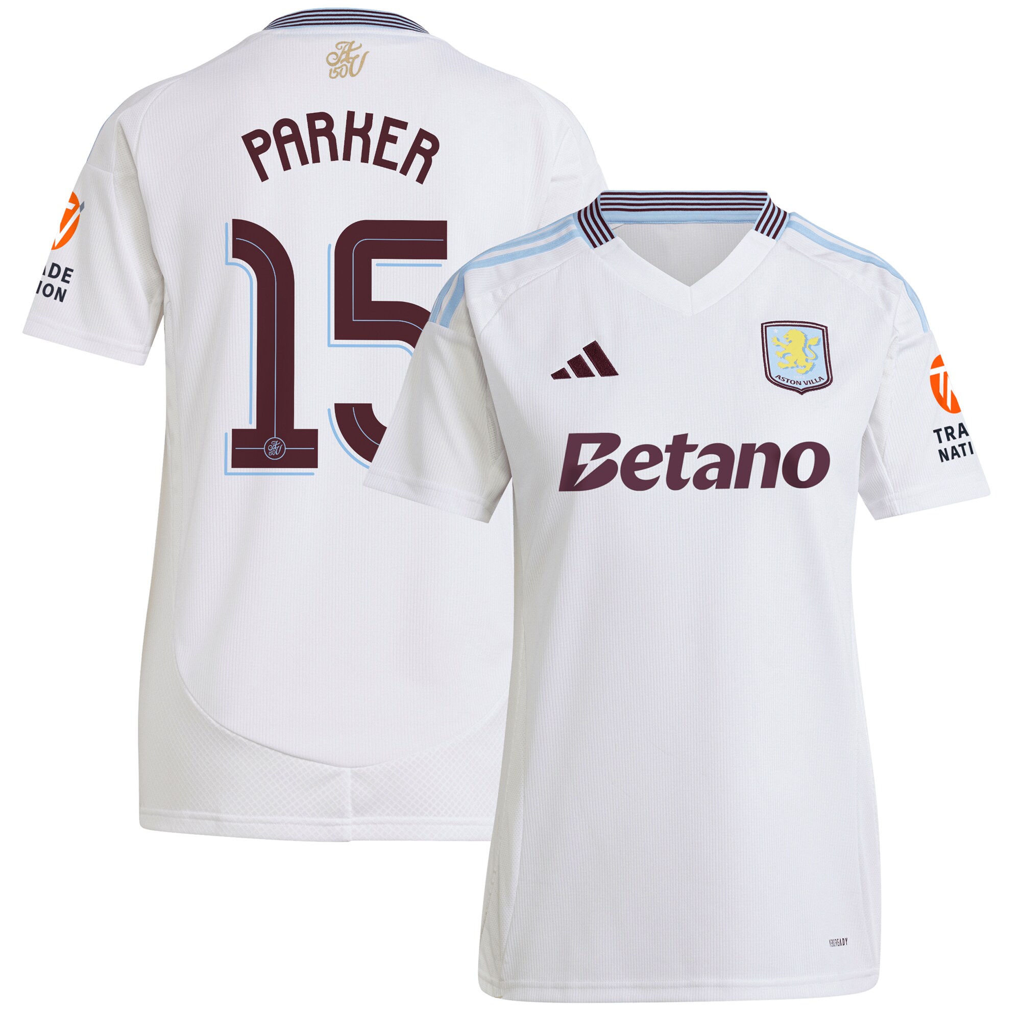 aston villa adidas away shirt 2024-25 – womens with parker 15 cup printing Collection - Aston Villa Fan Shop Official Gear