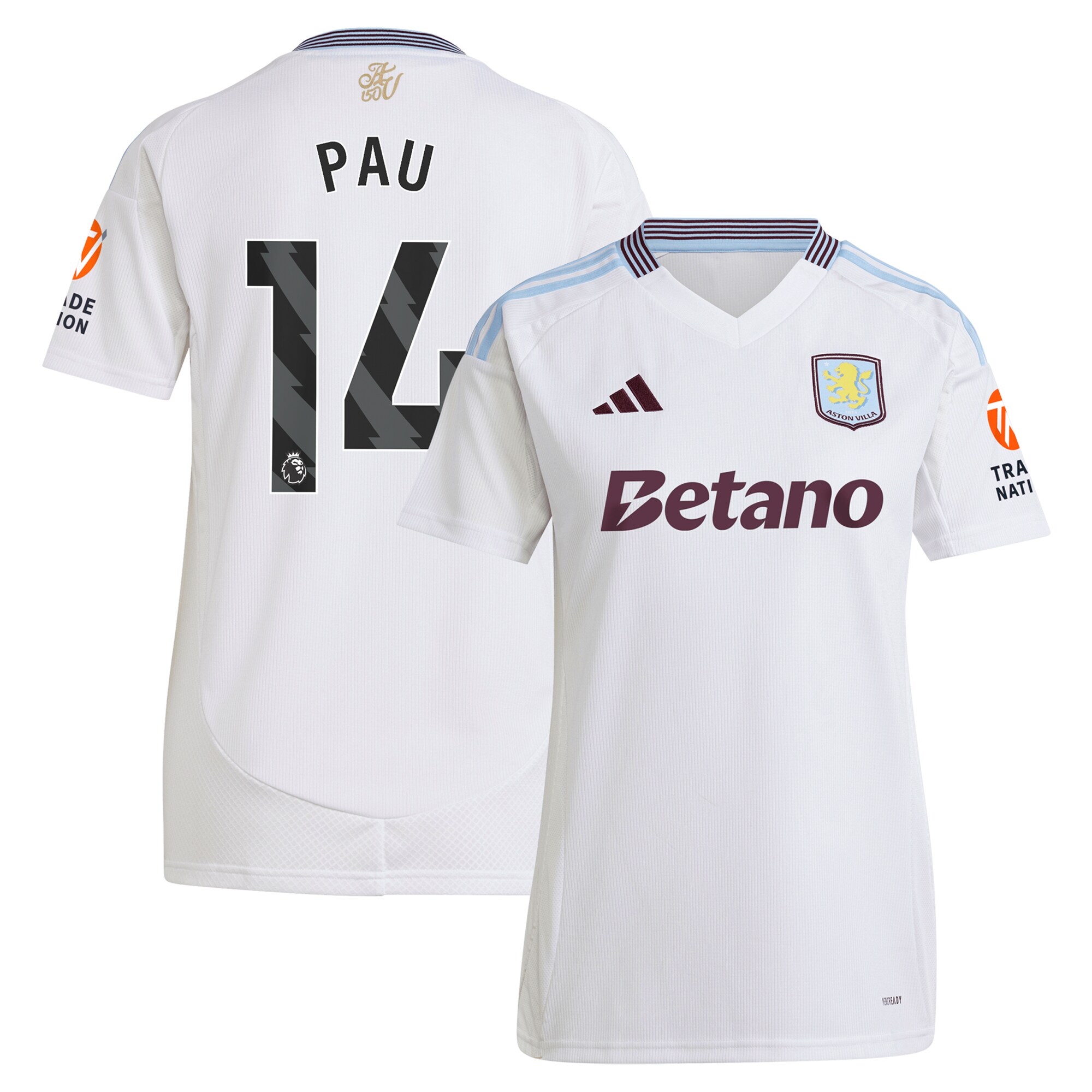 aston villa adidas away shirt 2024-25 – womens with pau 14 printing Collection - Aston Villa Fan Shop Official Gear
