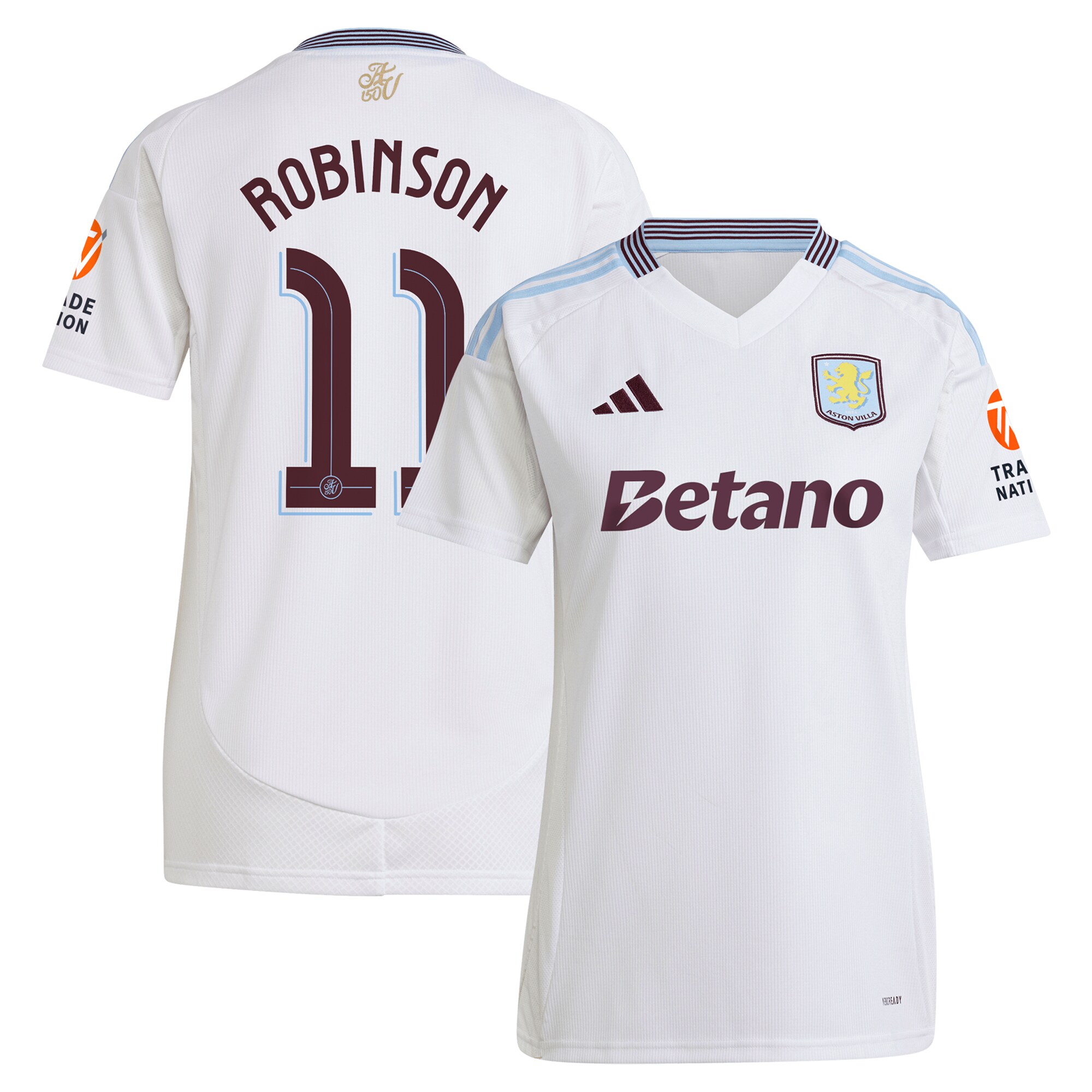 aston villa adidas away shirt 2024-25 – womens with robinson 11 cup printing Collection - Aston Villa Fan Shop Official Gear