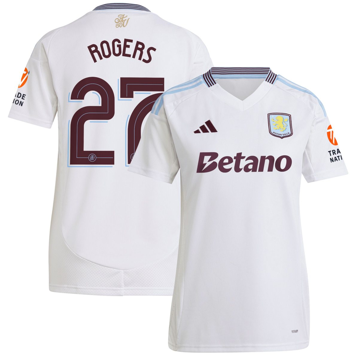 aston villa adidas away shirt 2024-25 – womens with rogers 27 cup printing Collection - Aston Villa Fan Shop Official Gear