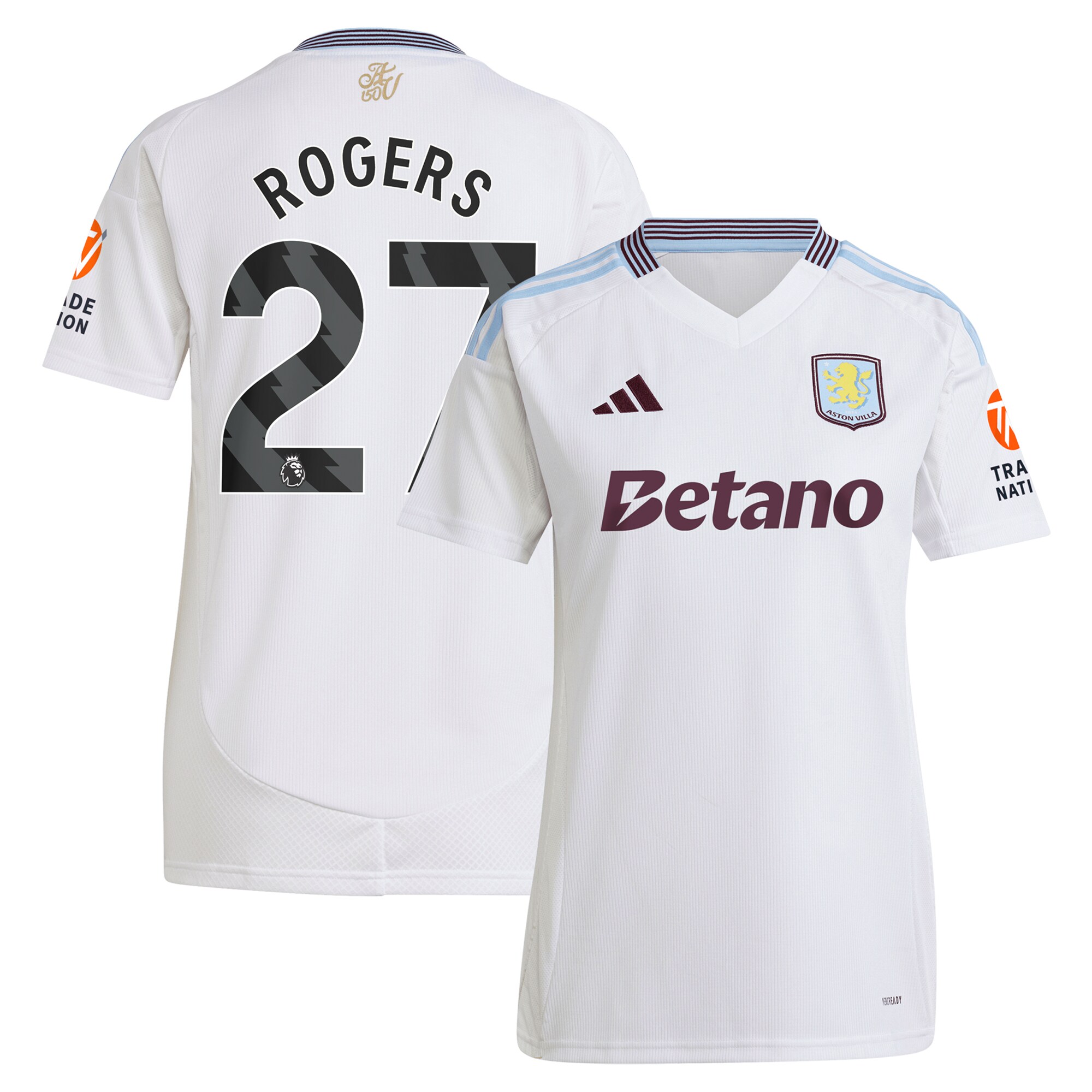 aston villa adidas away shirt 2024-25 – womens with rogers 27 printing Collection - Aston Villa Fan Shop Official Gear