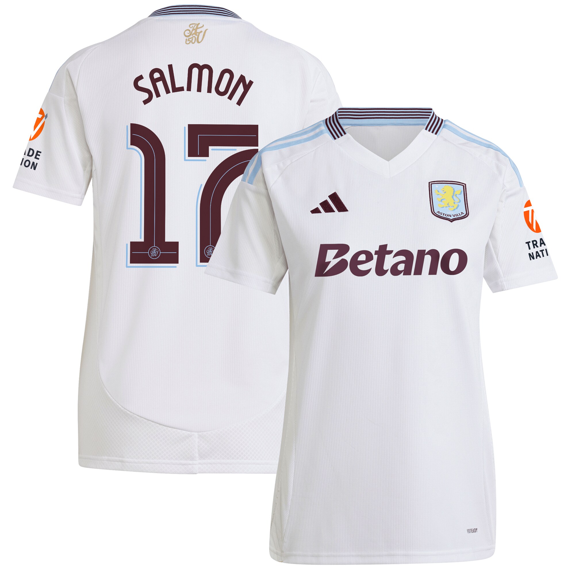 aston villa adidas away shirt 2024-25 – womens with salmon 17 cup printing Collection - Aston Villa Fan Shop Official Gear