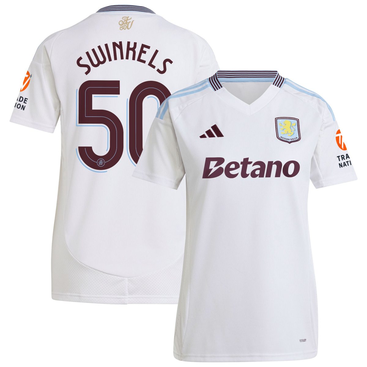 aston villa adidas away shirt 2024-25 – womens with swinkels 50 cup printing Collection - Aston Villa Fan Shop Official Gear