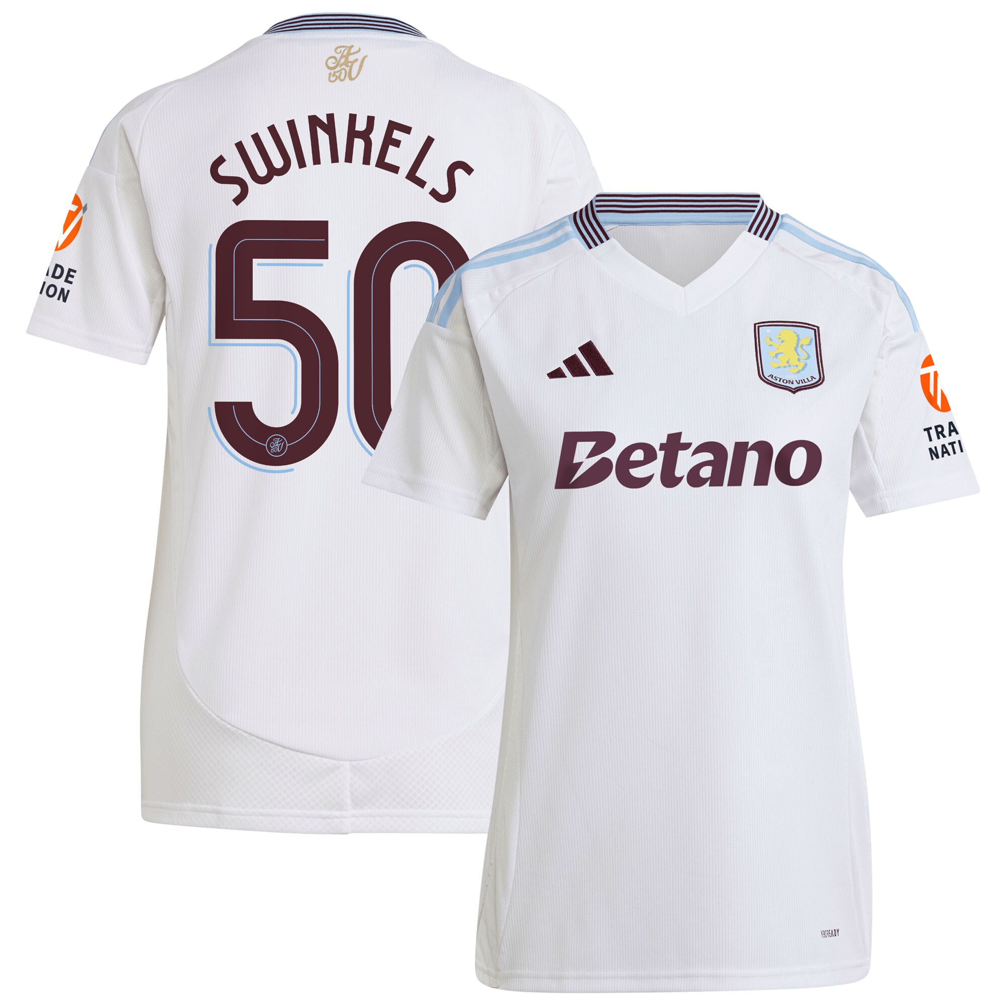 aston villa adidas away shirt 2024-25 – womens with swinkels 50 cup printing Collection - Aston Villa Fan Shop Official Gear