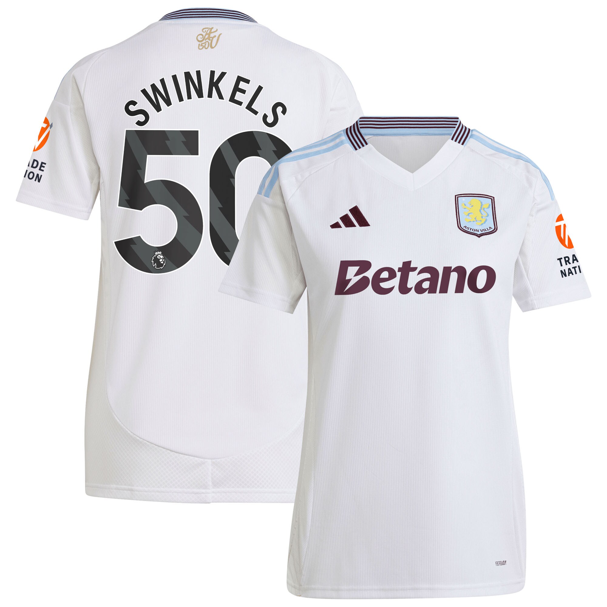 aston villa adidas away shirt 2024-25 – womens with swinkels 50 printing Collection - Aston Villa Fan Shop Official Gear