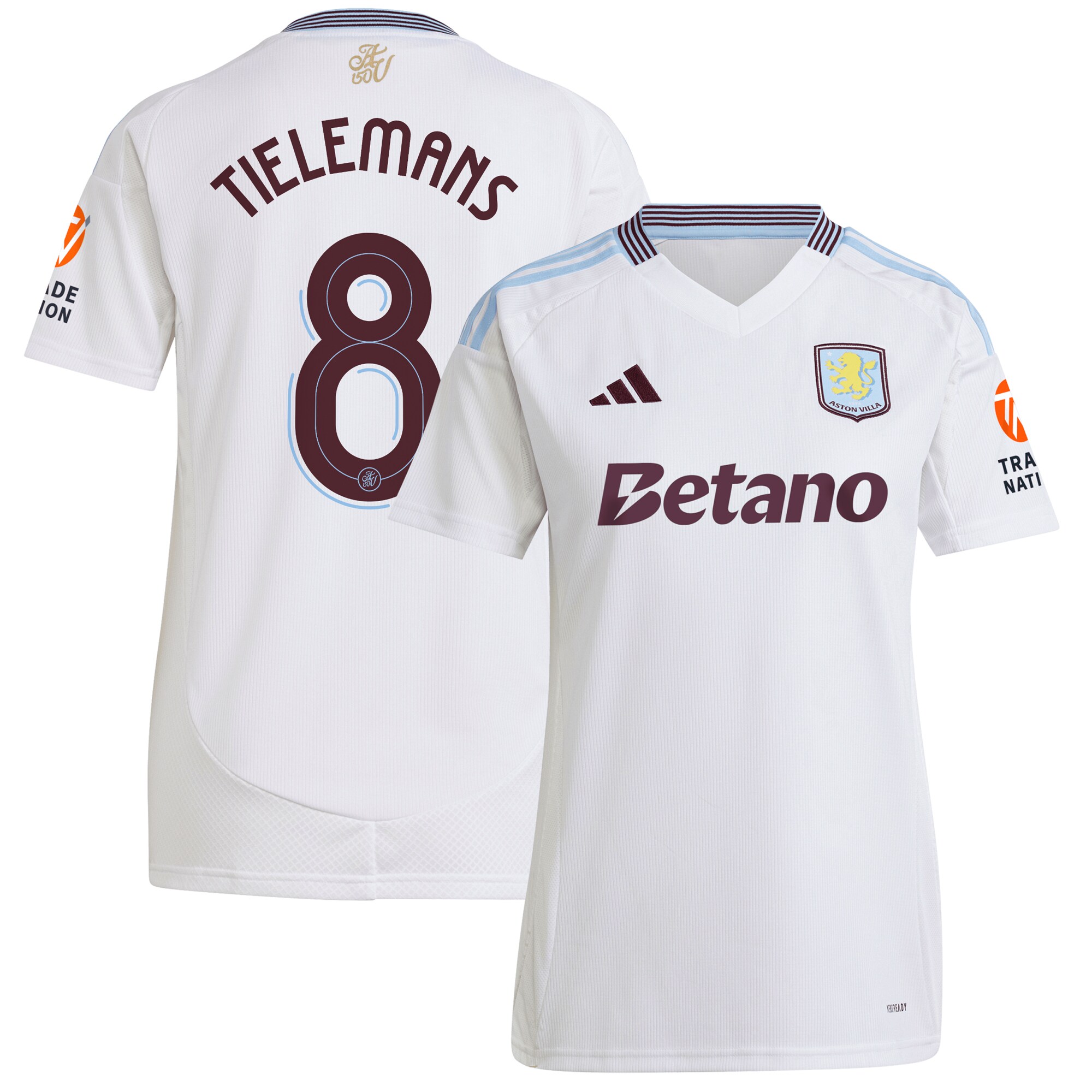 aston villa adidas away shirt 2024-25 – womens with tielemans 8 cup printing Collection - Aston Villa Fan Shop Official Gear