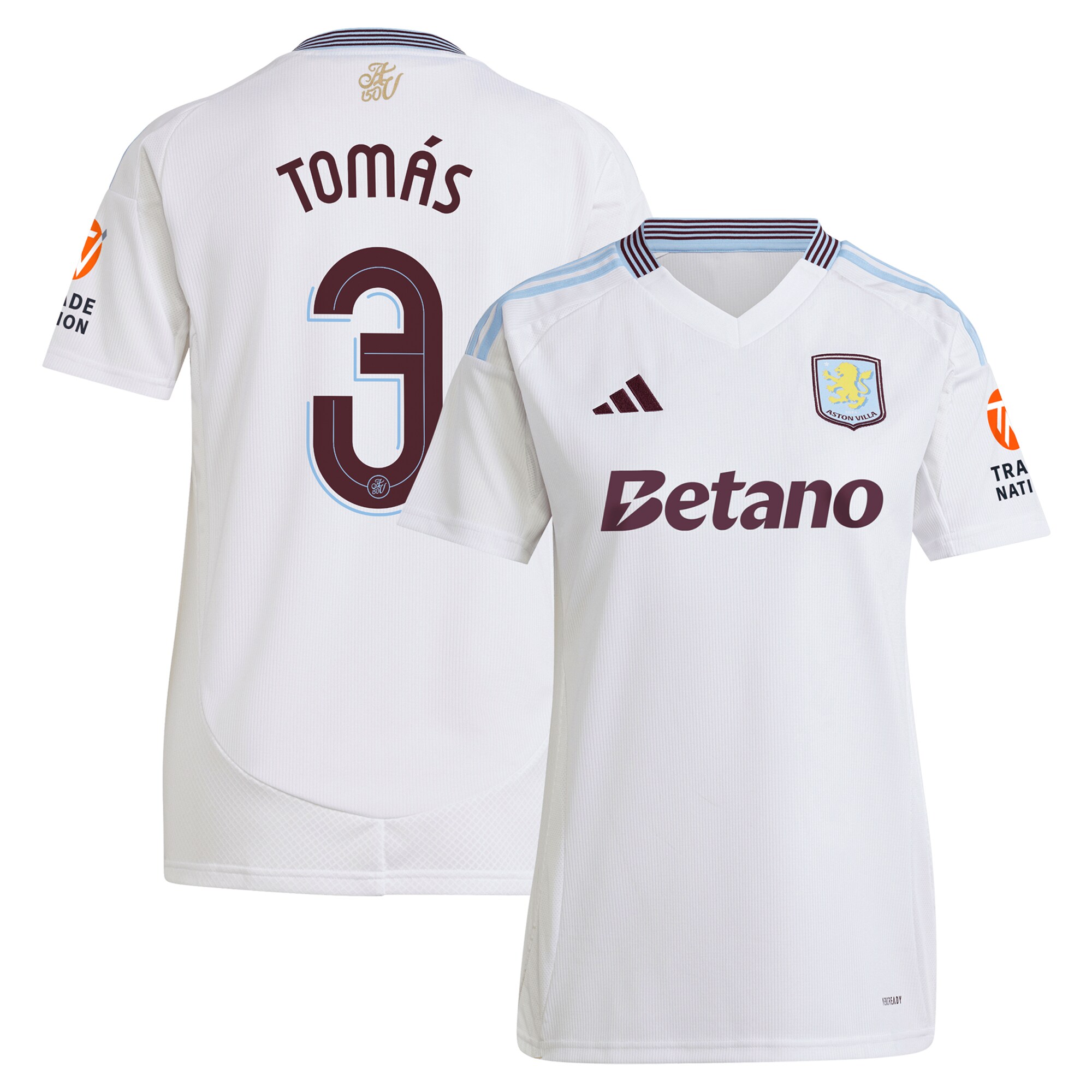 aston villa adidas away shirt 2024-25 – womens with tomás 3 cup printing Collection - Aston Villa Fan Shop Official Gear