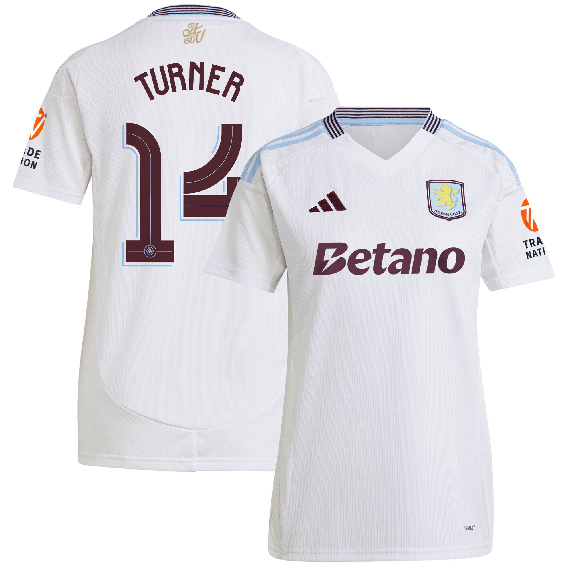 aston villa adidas away shirt 2024-25 – womens with turner 14 cup printing Collection - Aston Villa Fan Shop Official Gear