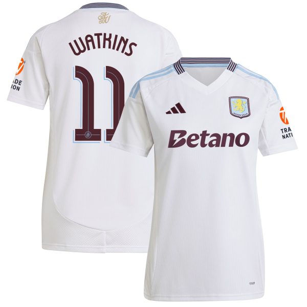 aston villa adidas away shirt 2024-25 – womens with watkins 11 cup printing Collection - Aston Villa Fan Shop Official Gear