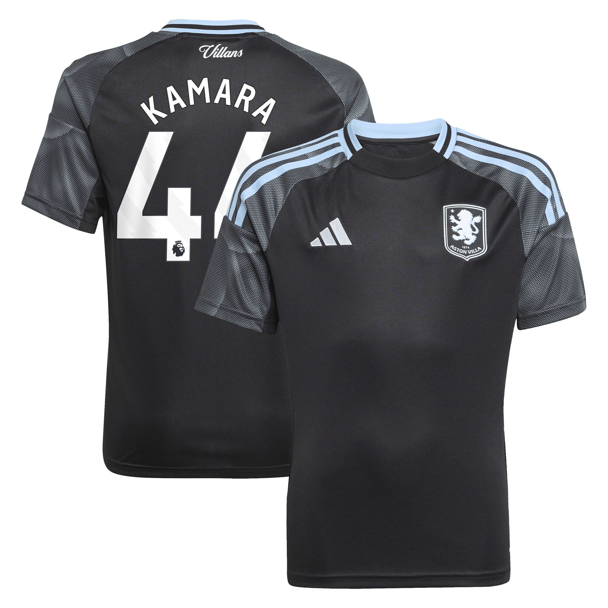 aston villa adidas away shirt 2025-26 – kids with kamara 44 printing Collection - Aston Villa Fan Shop Official Gear