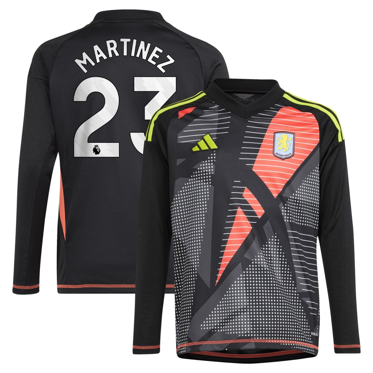 aston villa adidas goalkeeper shirt 2024-25 – long sleeve – kids with martinez 23 printing – 202029325 Collection - Aston Villa Fan Shop Official Gear