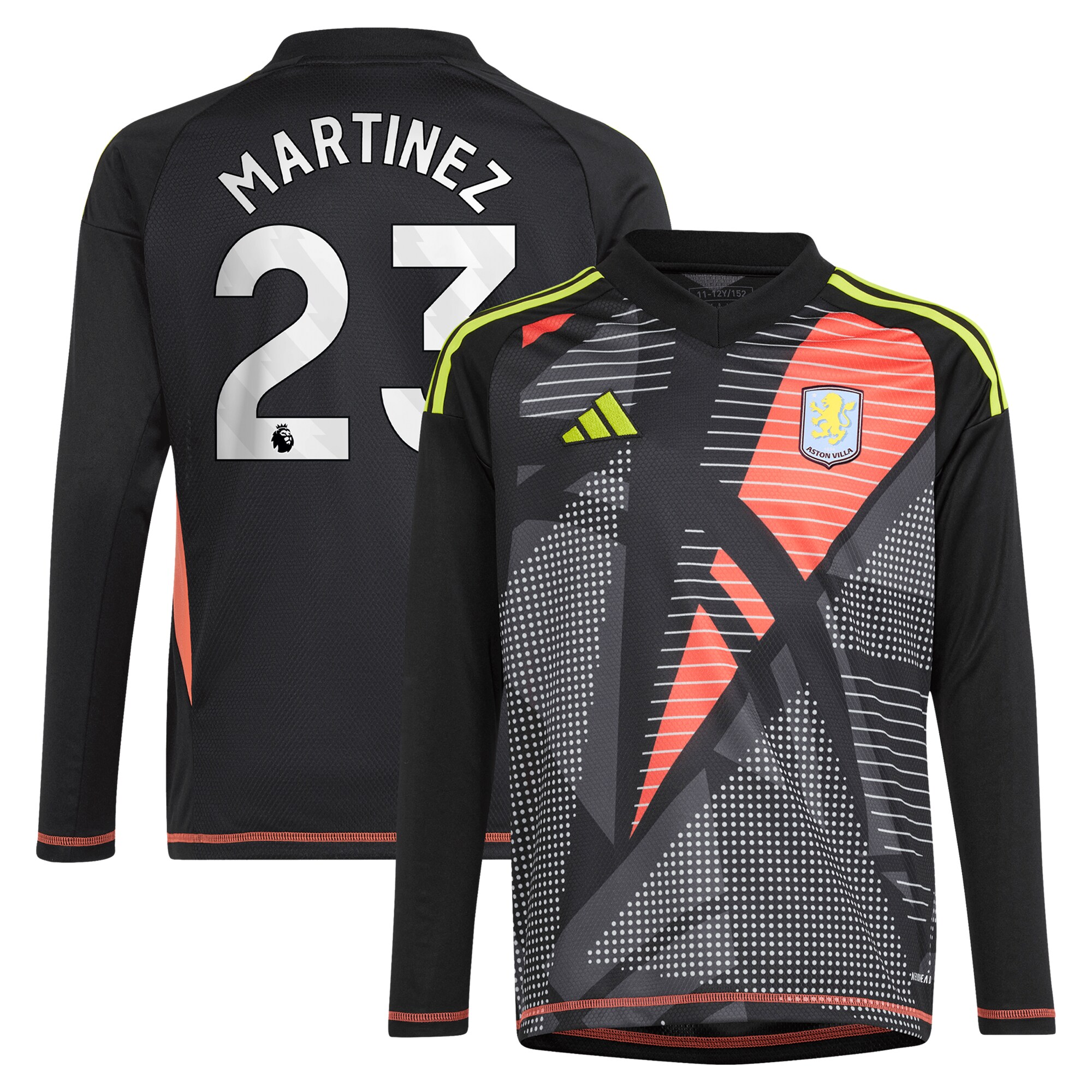 aston villa adidas goalkeeper shirt 2024-25 – long sleeve – kids with martinez 23 printing – 202029325 Collection - Aston Villa Fan Shop Official Gear