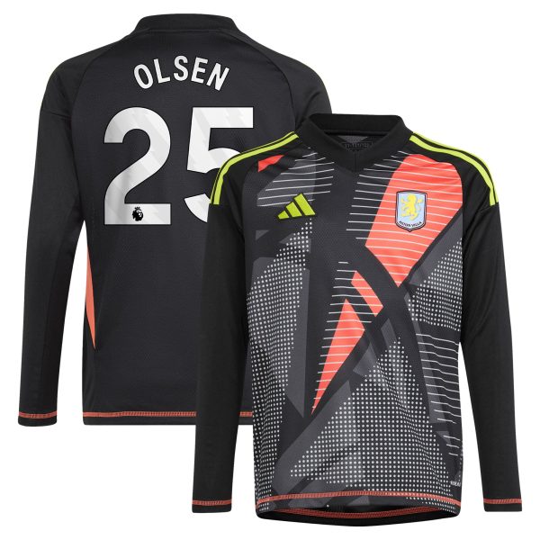 aston villa adidas goalkeeper shirt 2024-25 – long sleeve – kids with olsen 25 printing – 202029322 Collection - Aston Villa Fan Shop Official Gear
