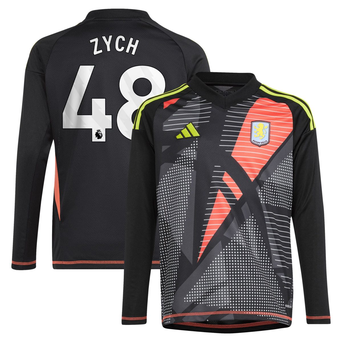 aston villa adidas goalkeeper shirt 2024-25 – long sleeve – kids with zych 48 printing – 202153091 Collection - Aston Villa Fan Shop Official Gear