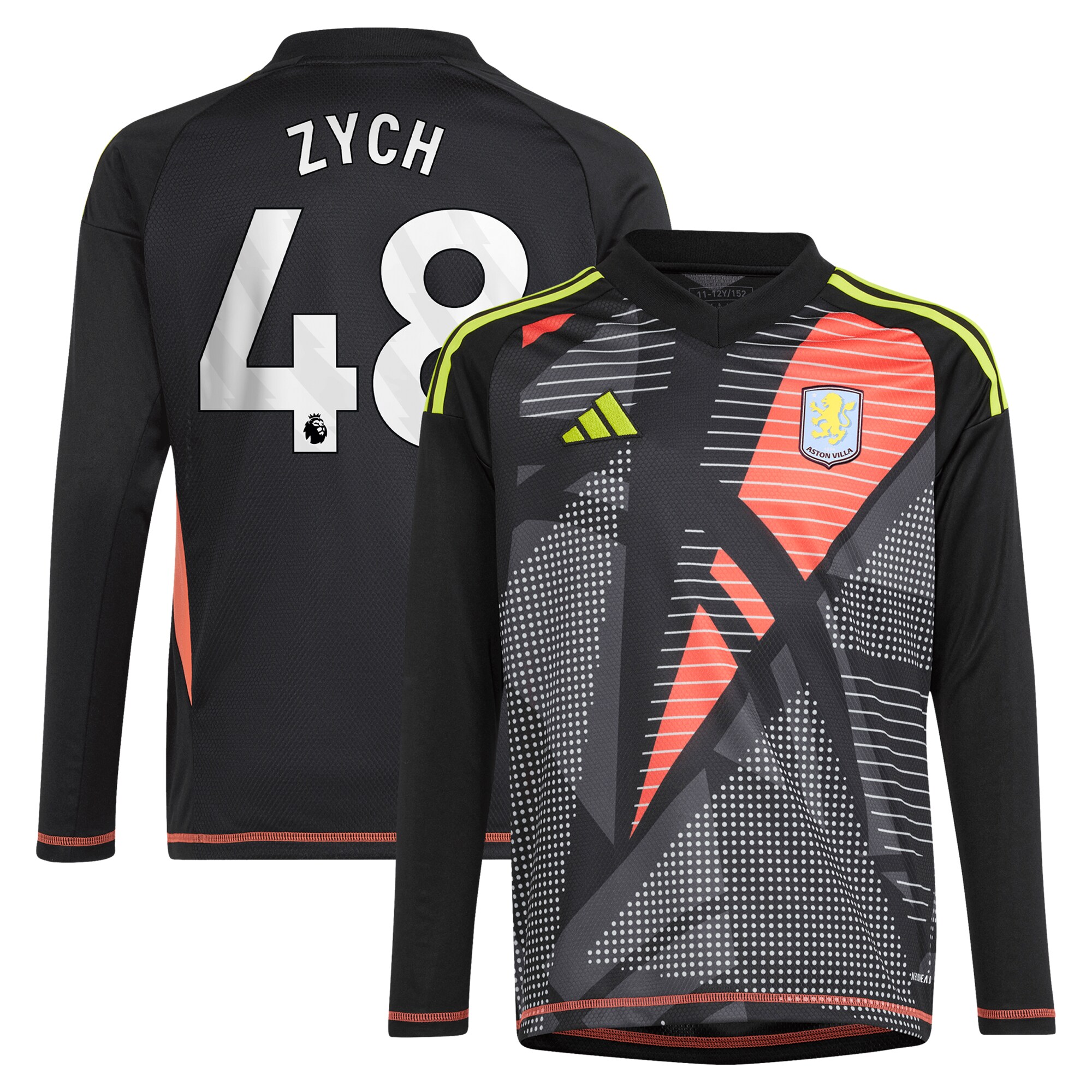 aston villa adidas goalkeeper shirt 2024-25 – long sleeve – kids with zych 48 printing – 202153091 Collection - Aston Villa Fan Shop Official Gear