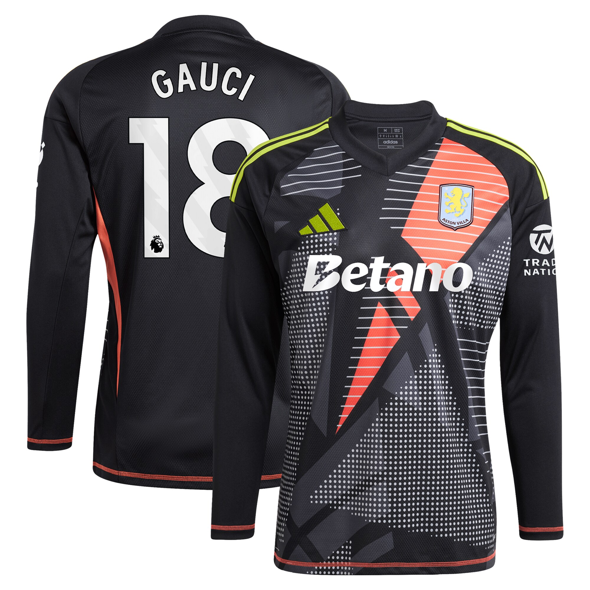 aston villa adidas goalkeeper shirt 2024-25 – long sleeve with gauci 18 printing – 202028940 Collection - Aston Villa Fan Shop Official Gear