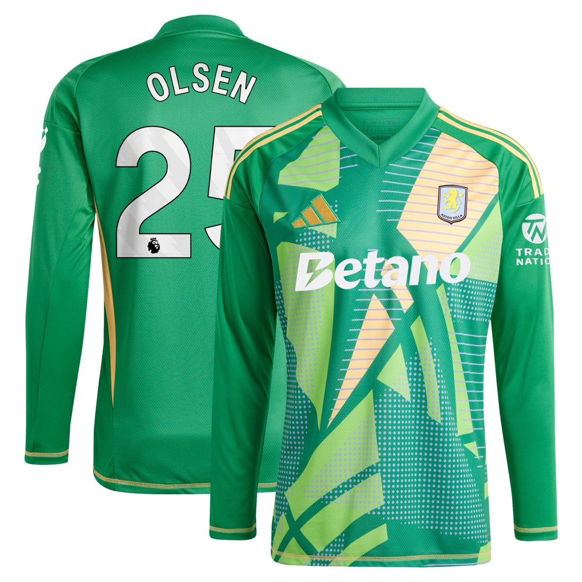 aston villa adidas goalkeeper shirt 2024-25 – long sleeve with olsen 25 printing Collection – Aston Villa Fan Shop Official Gear Collection - Aston Villa Fan Shop Official Gear