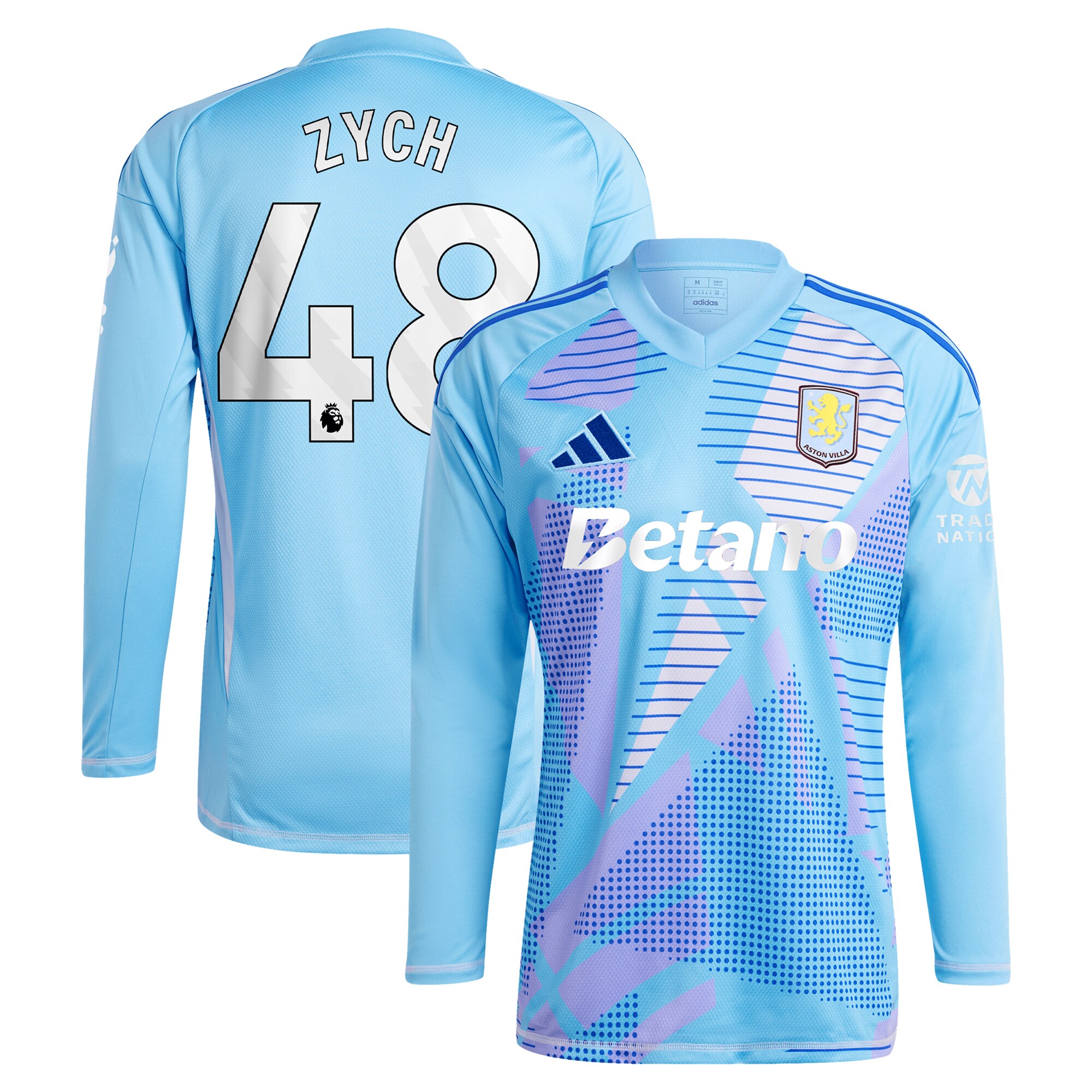 aston villa adidas goalkeeper shirt 2024-25 – long sleeve with zych 48 printing – 202153092 Collection - Aston Villa Fan Shop Official Gear