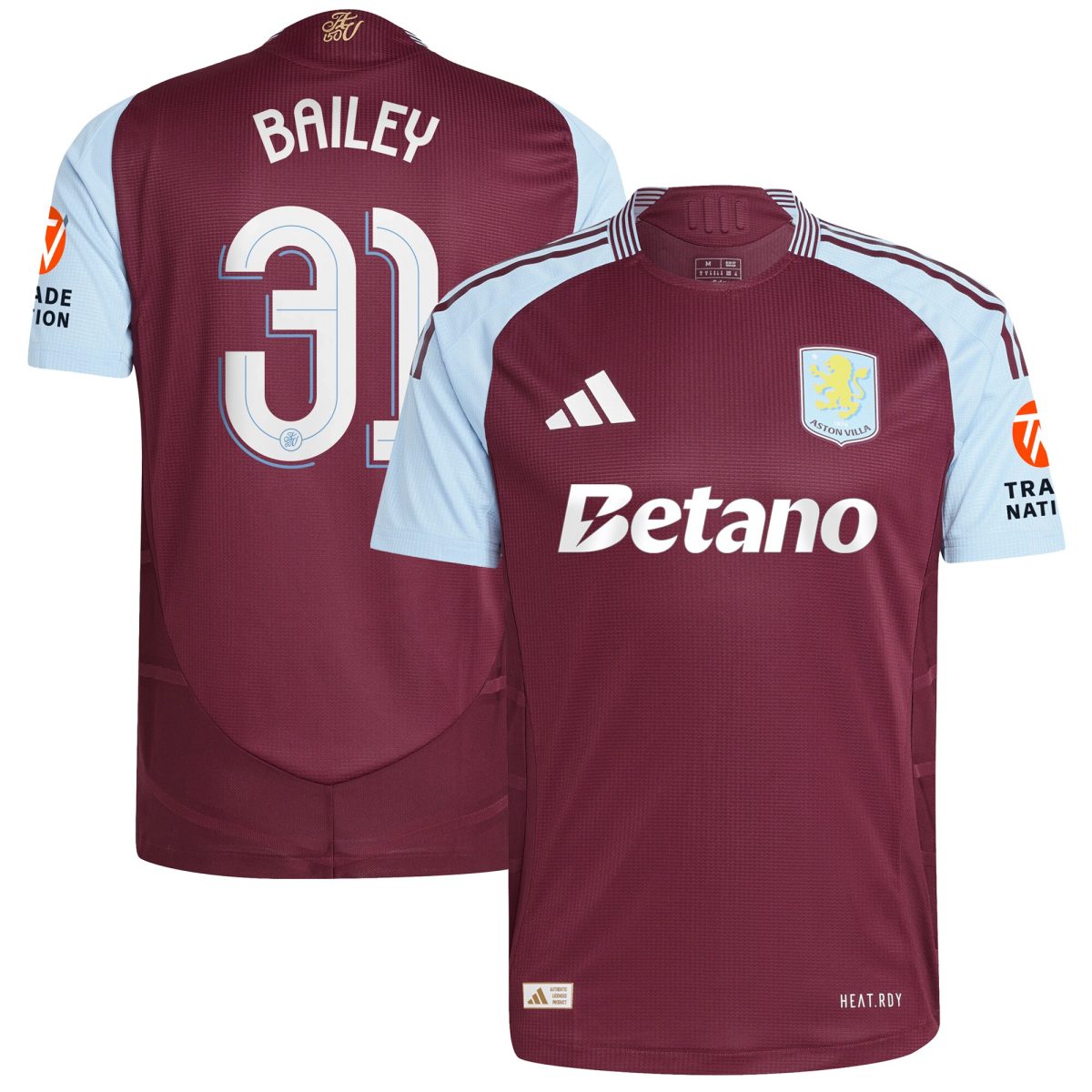 aston villa adidas home authentic shirt 2024-25 with bailey 31 cup printing Collection - Aston Villa Fan Shop Official Gear