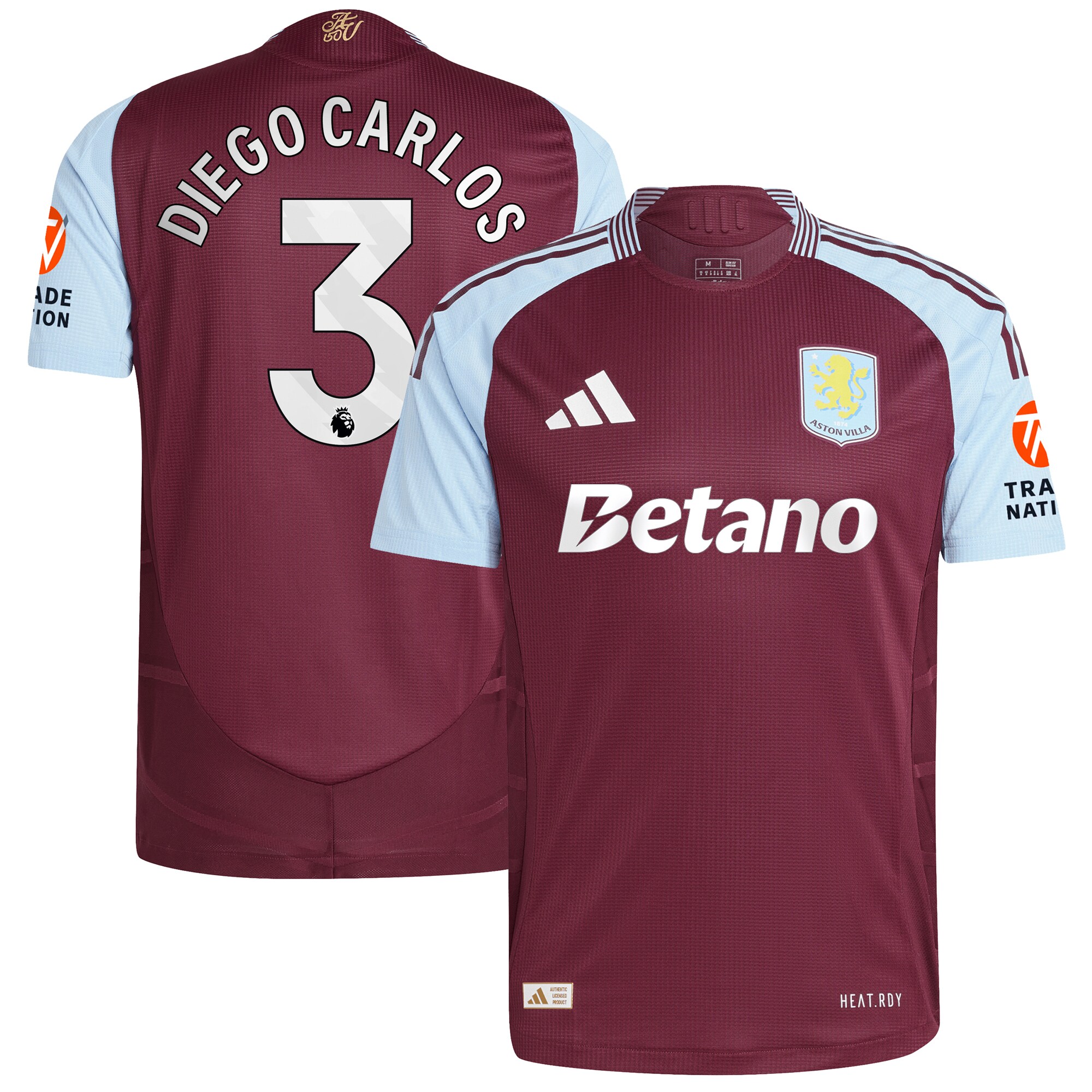 aston villa adidas home authentic shirt 2024-25 with diego carlos 3 printing Collection - Aston Villa Fan Shop Official Gear