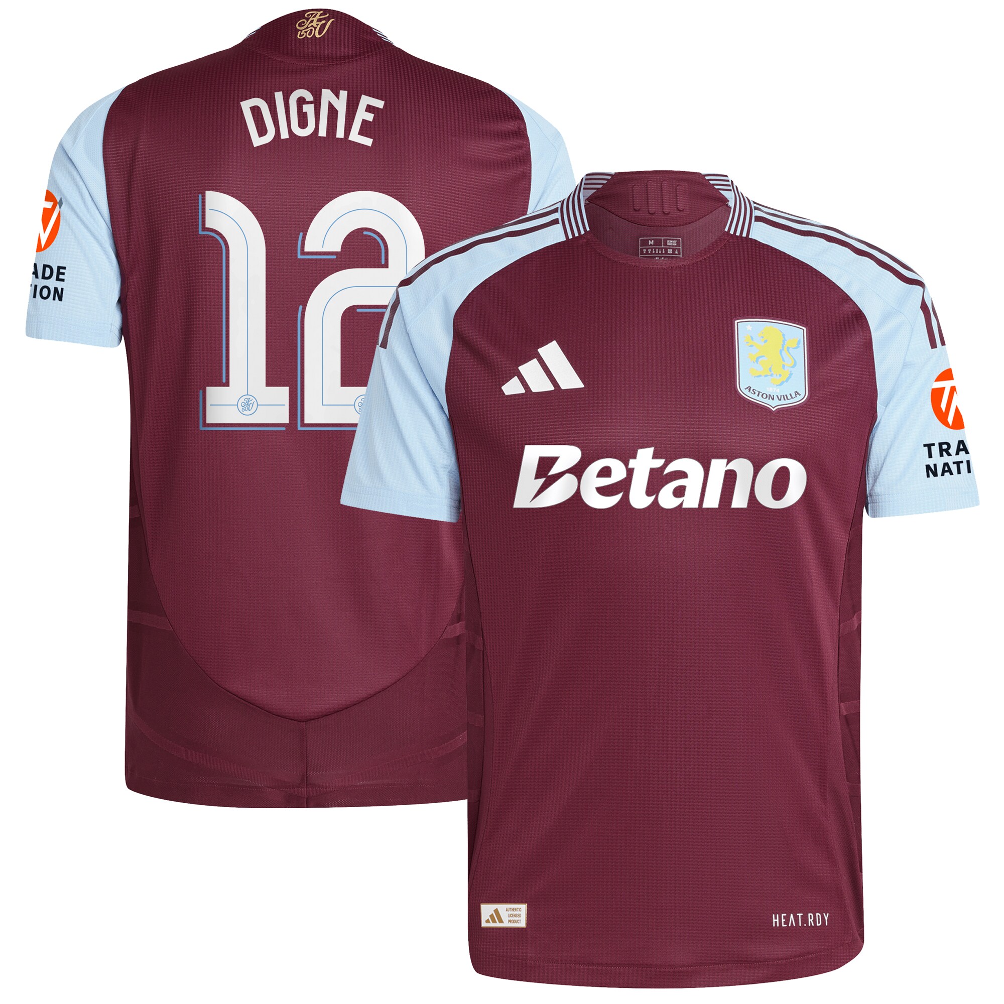 aston villa adidas home authentic shirt 2024-25 with digne 12 cup printing Collection - Aston Villa Fan Shop Official Gear