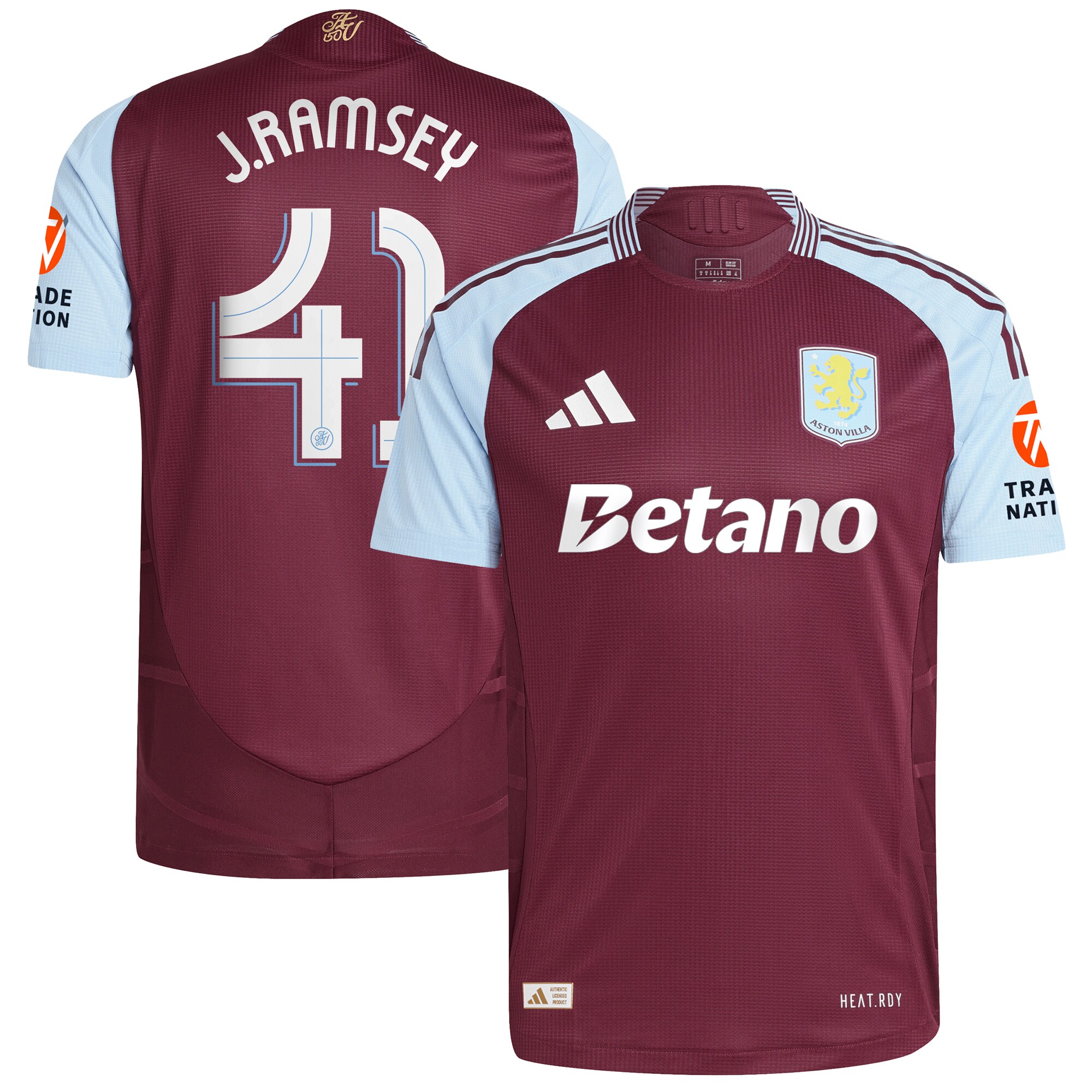 aston villa adidas home authentic shirt 2024-25 with j. ramsey 41 cup printing Collection - Aston Villa Fan Shop Official Gear