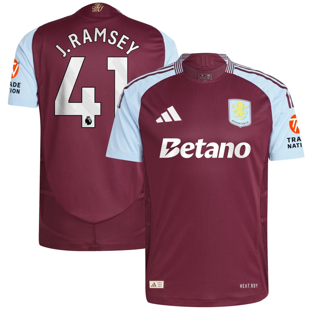 aston villa adidas home authentic shirt 2024-25 with j. ramsey 41 printing Collection - Aston Villa Fan Shop Official Gear