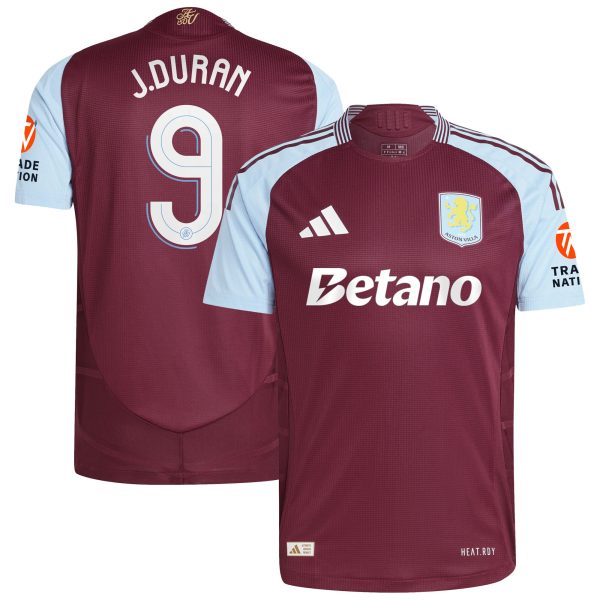 aston villa adidas home authentic shirt 2024-25 with j.duran 9 cup printing Collection - Aston Villa Fan Shop Official Gear