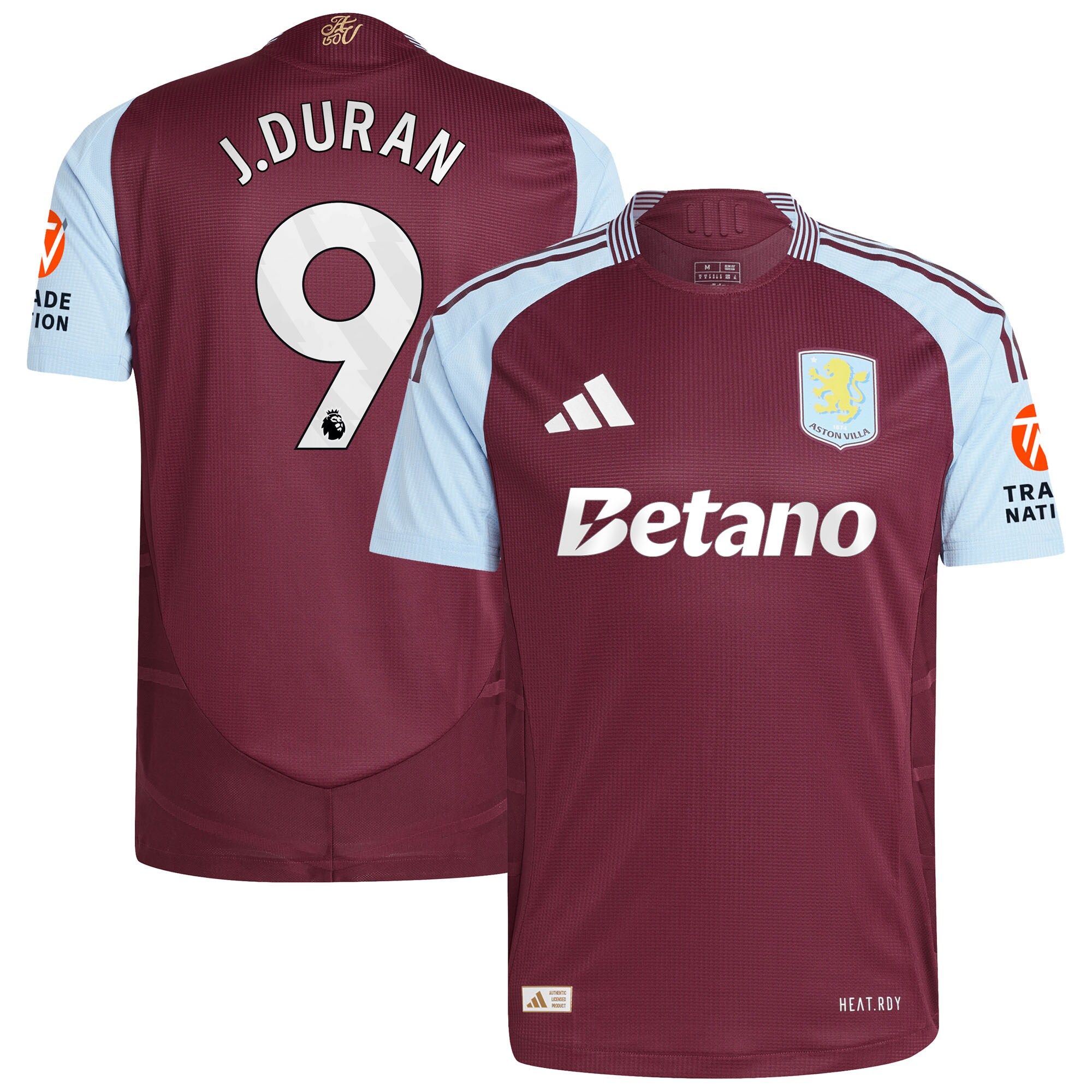 aston villa adidas home authentic shirt 2024-25 with j.duran 9 printing Collection - Aston Villa Fan Shop Official Gear