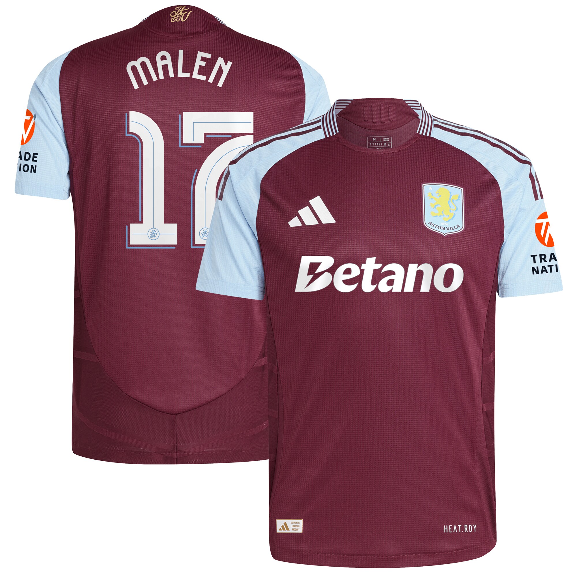 aston villa adidas home authentic shirt 2024-25 with malen 17 cup printing Collection - Aston Villa Fan Shop Official Gear