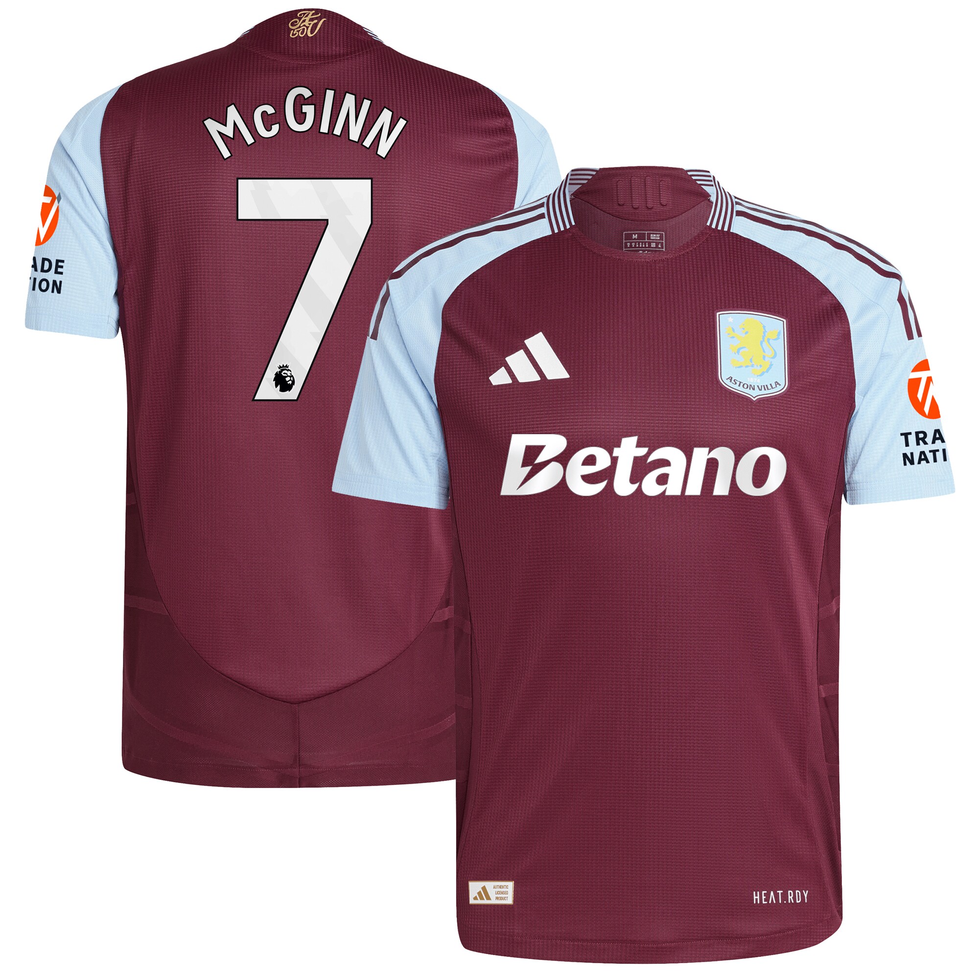 aston villa adidas home authentic shirt 2024-25 with mcginn 7 printing Collection - Aston Villa Fan Shop Official Gear