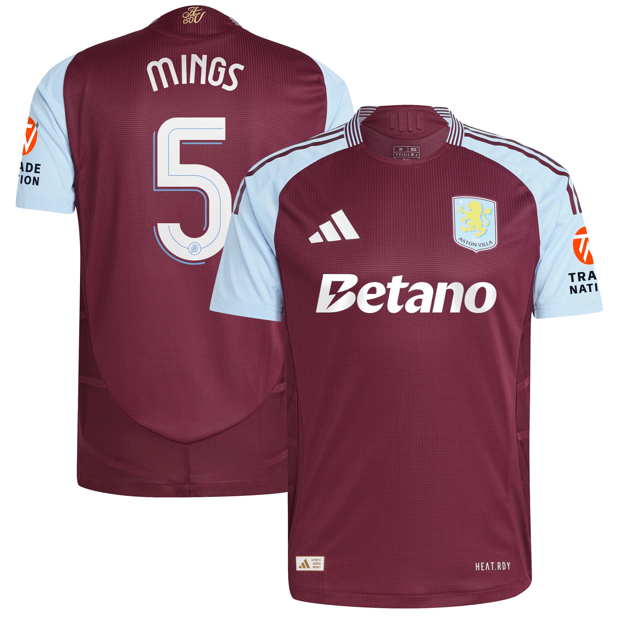 aston villa adidas home authentic shirt 2024-25 with mings 5 cup printing Collection - Aston Villa Fan Shop Official Gear