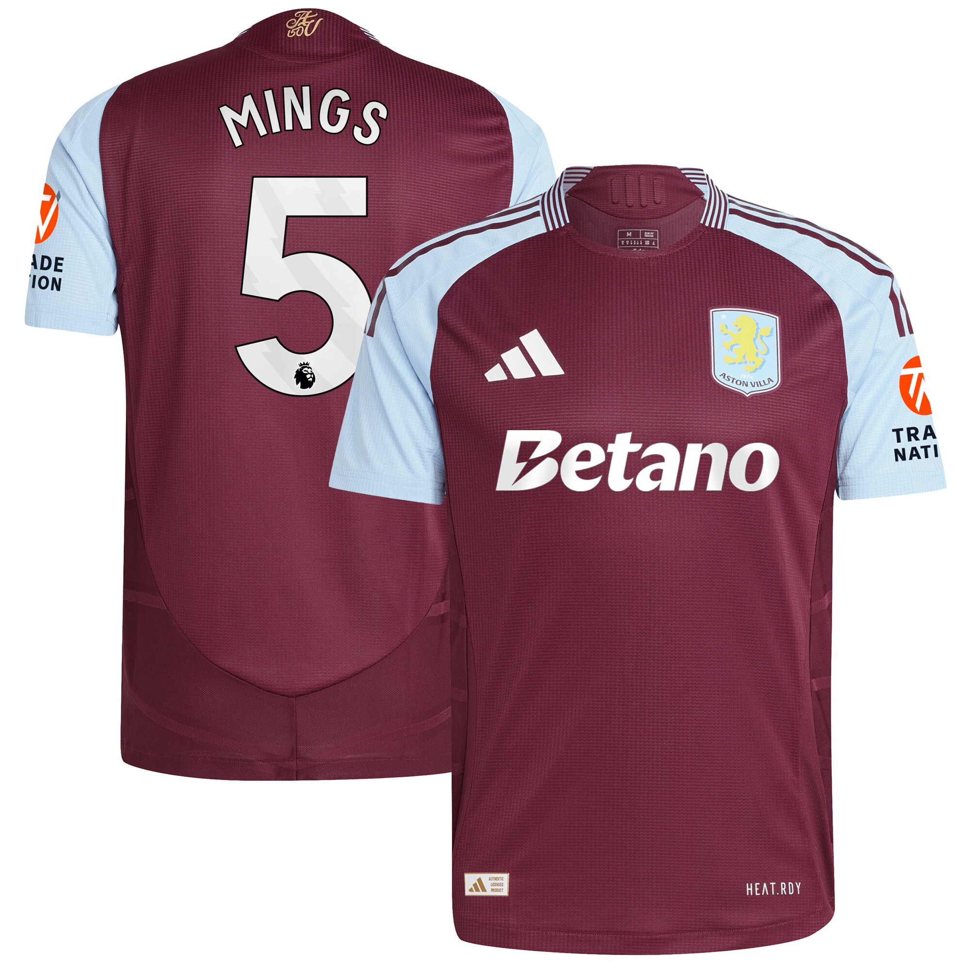 aston villa adidas home authentic shirt 2024-25 with mings 5 printing Collection - Aston Villa Fan Shop Official Gear