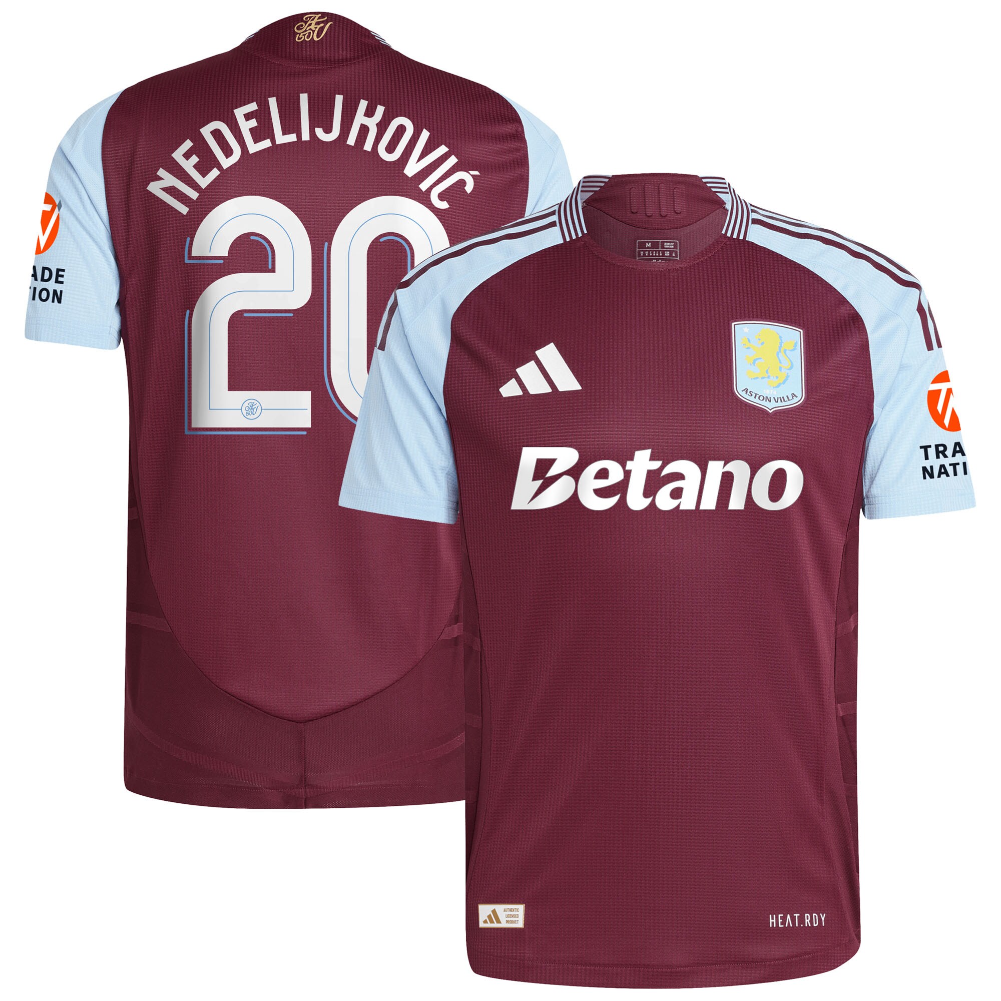 aston villa adidas home authentic shirt 2024-25 with nedeljković 20 cup printing Collection - Aston Villa Fan Shop Official Gear