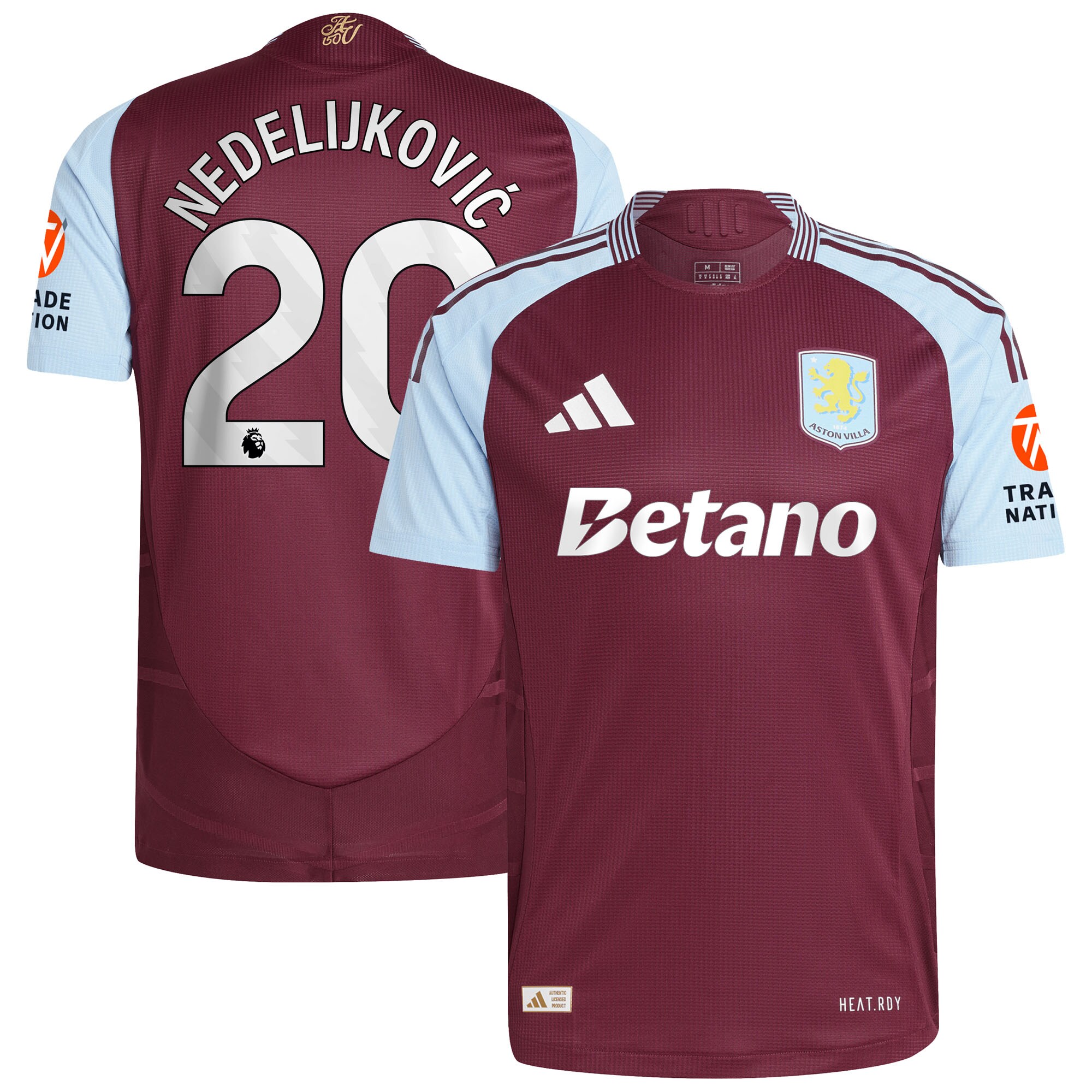aston villa adidas home authentic shirt 2024-25 with nedeljković 20 printing Collection - Aston Villa Fan Shop Official Gear