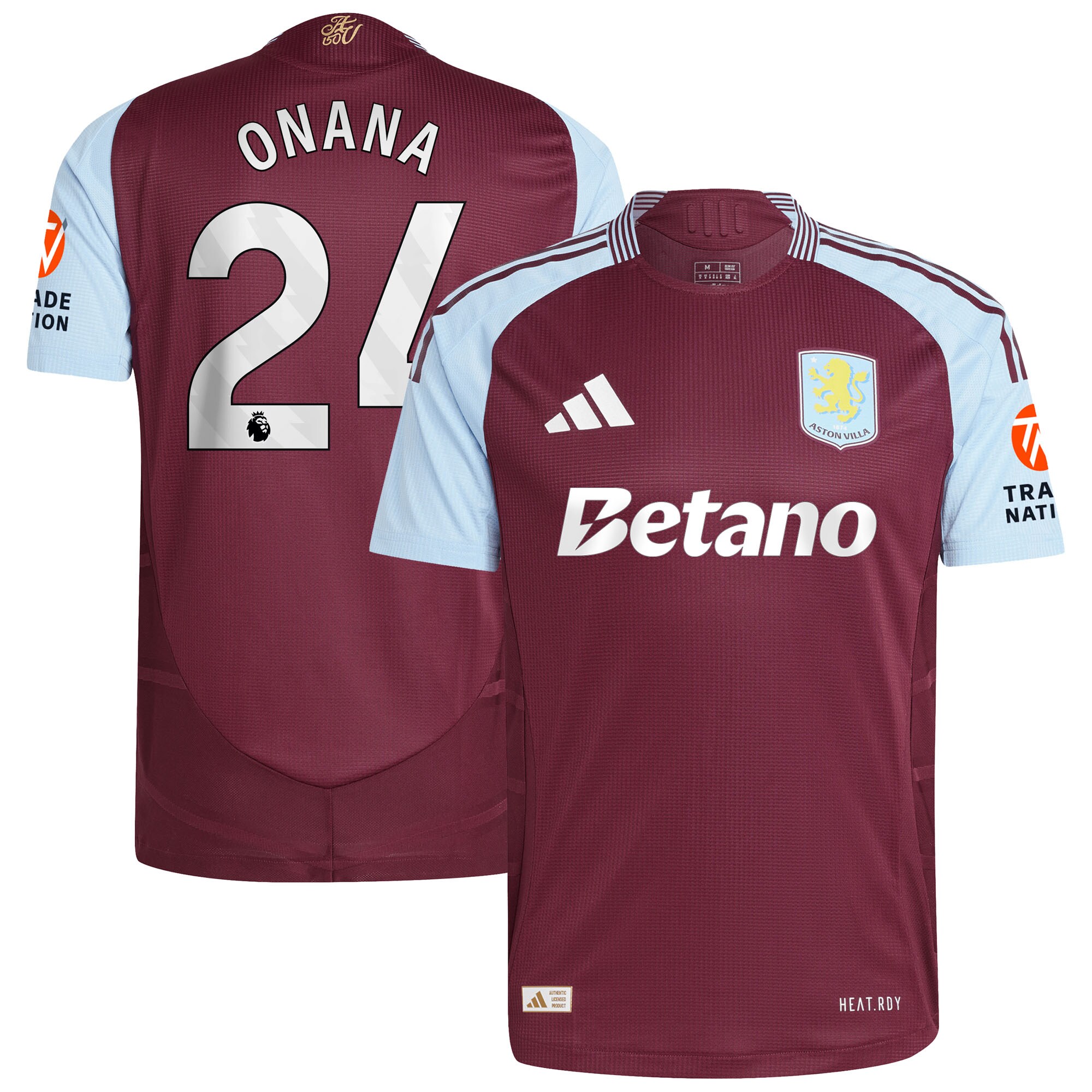 aston villa adidas home authentic shirt 2024-25 with onana 24 printing Collection - Aston Villa Fan Shop Official Gear