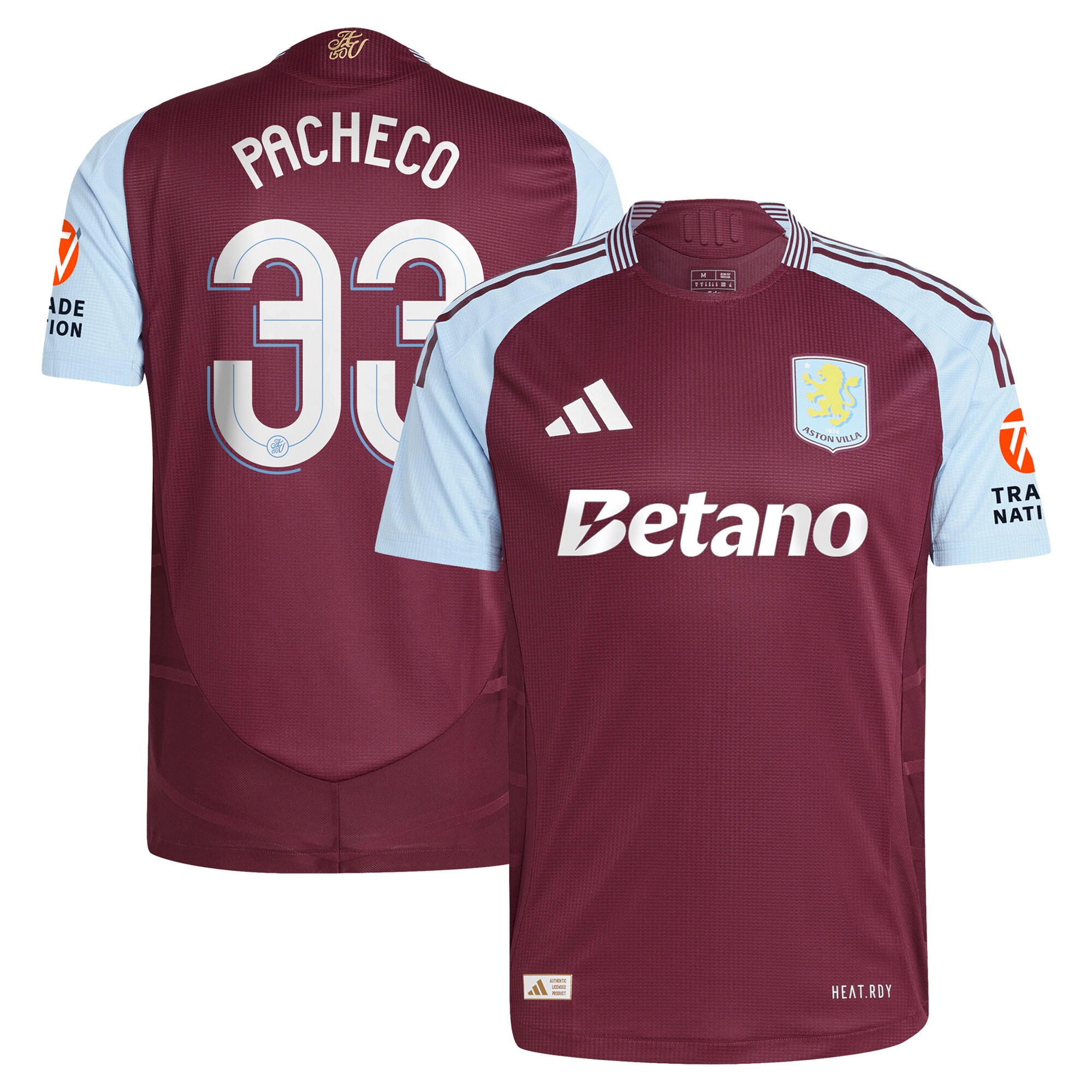 aston villa adidas home authentic shirt 2024-25 with pacheco 33 cup printing Collection - Aston Villa Fan Shop Official Gear
