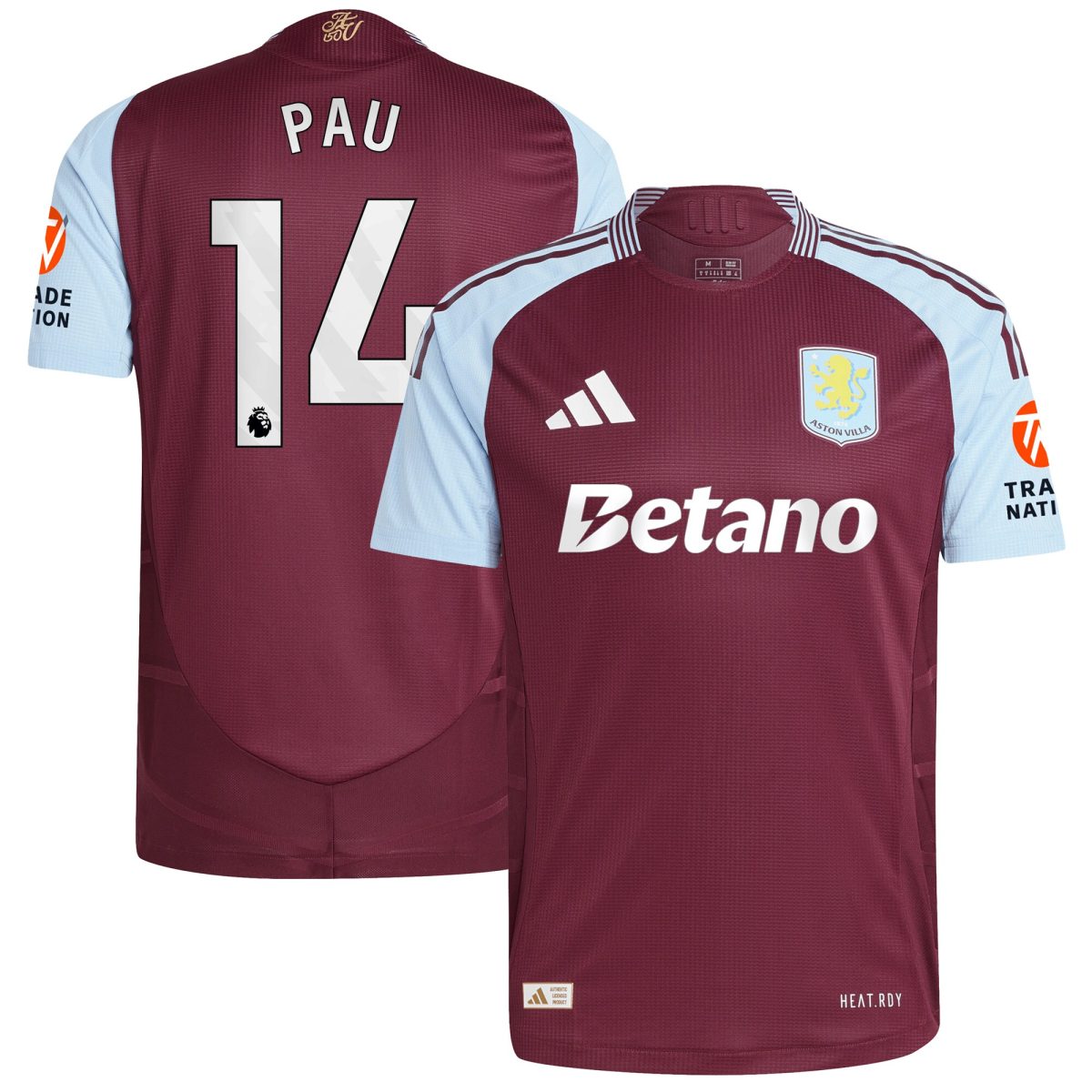aston villa adidas home authentic shirt 2024-25 with pau 14 printing Collection - Aston Villa Fan Shop Official Gear