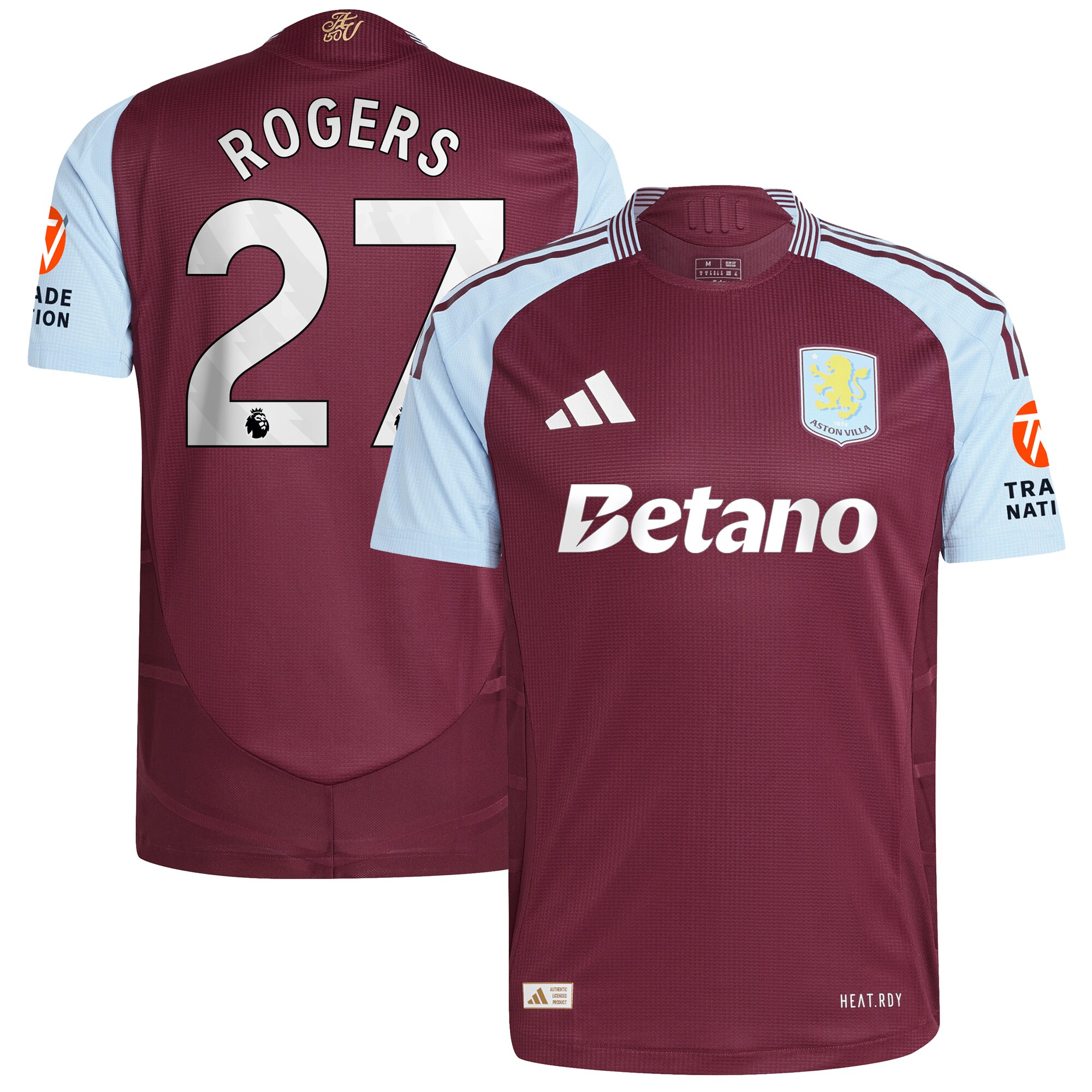 aston villa adidas home authentic shirt 2024-25 with rogers 27 printing Collection - Aston Villa Fan Shop Official Gear