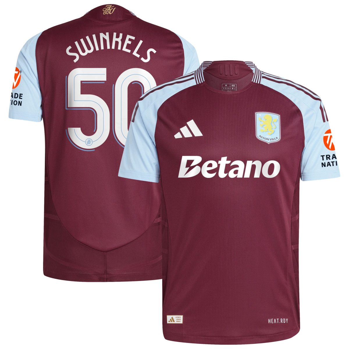 aston villa adidas home authentic shirt 2024-25 with swinkels 50 cup printing Collection - Aston Villa Fan Shop Official Gear