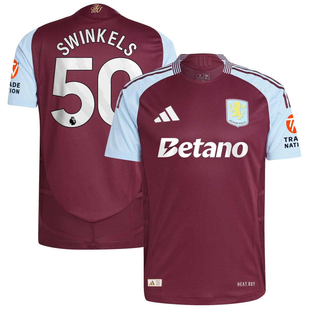 aston villa adidas home authentic shirt 2024-25 with swinkels 50 printing Collection - Aston Villa Fan Shop Official Gear