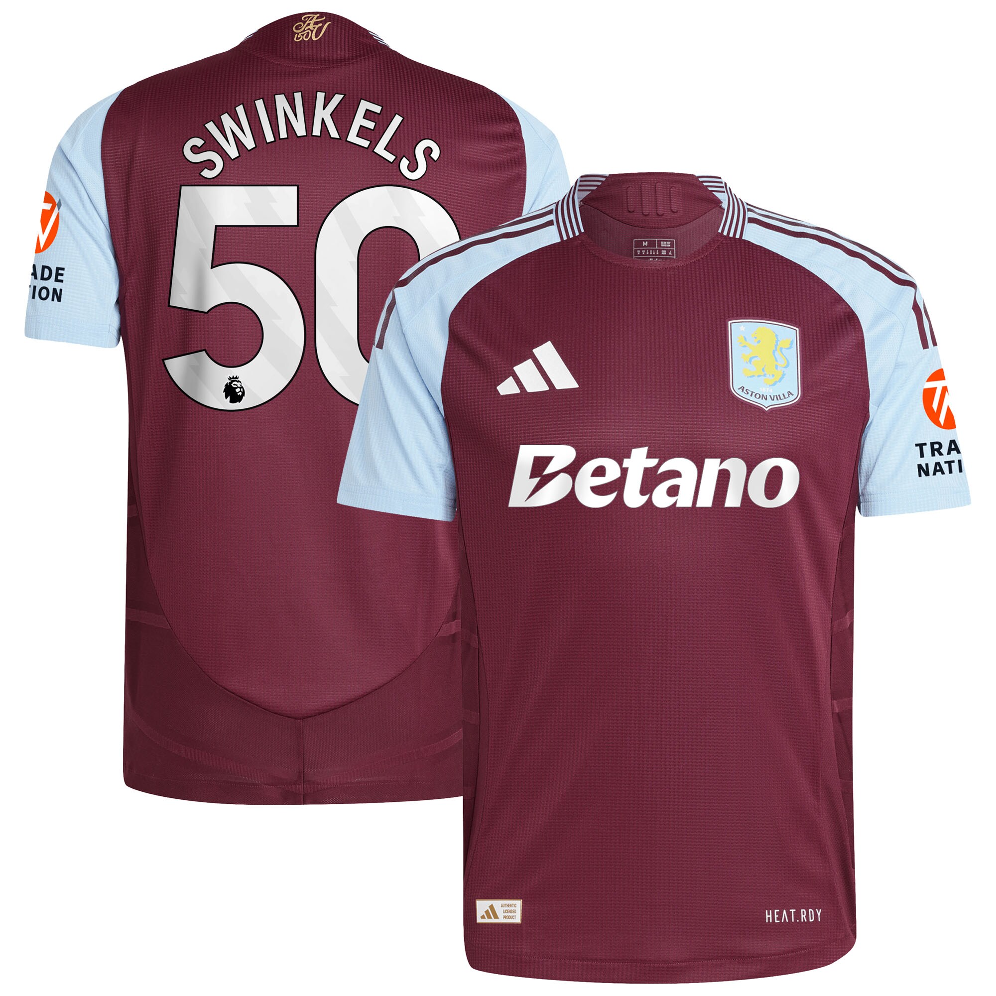 aston villa adidas home authentic shirt 2024-25 with swinkels 50 printing Collection - Aston Villa Fan Shop Official Gear