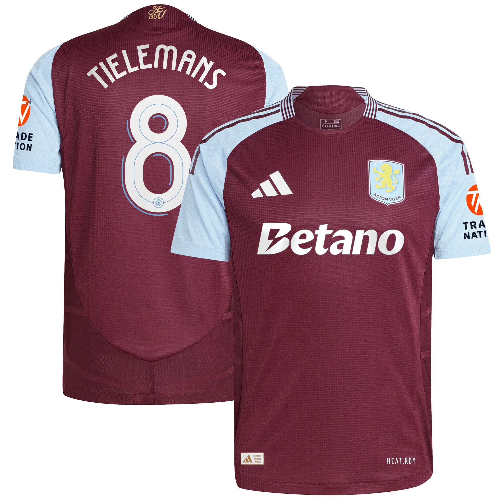 aston villa adidas home authentic shirt 2024-25 with tielemans 8 cup printing Collection - Aston Villa Fan Shop Official Gear